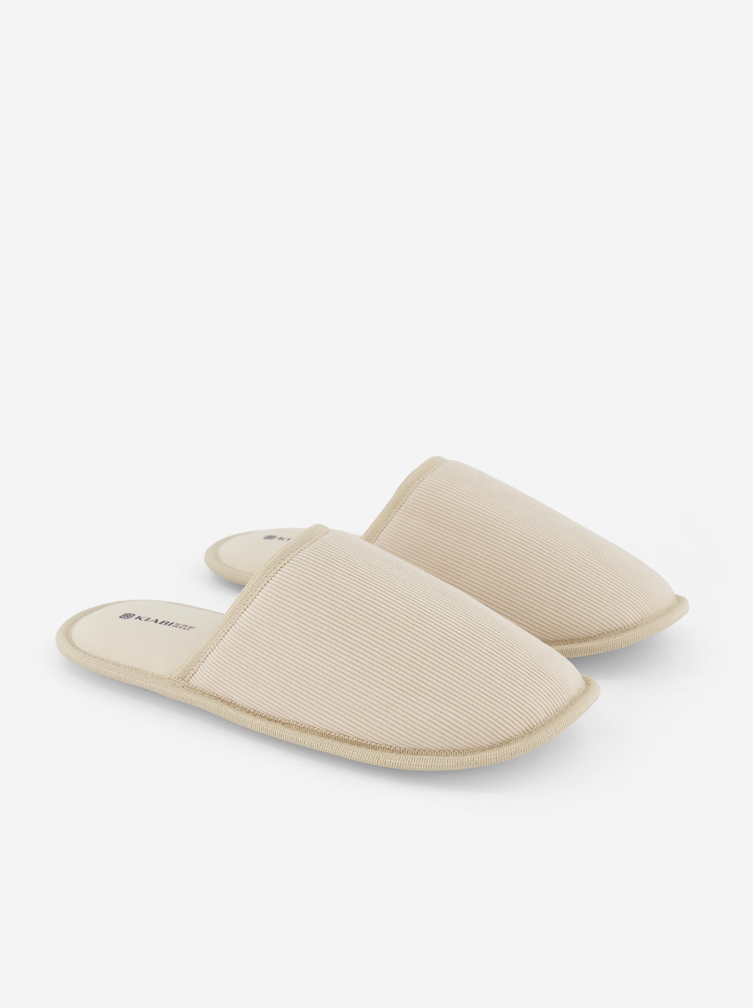 Chaussons mules en velours - Beige