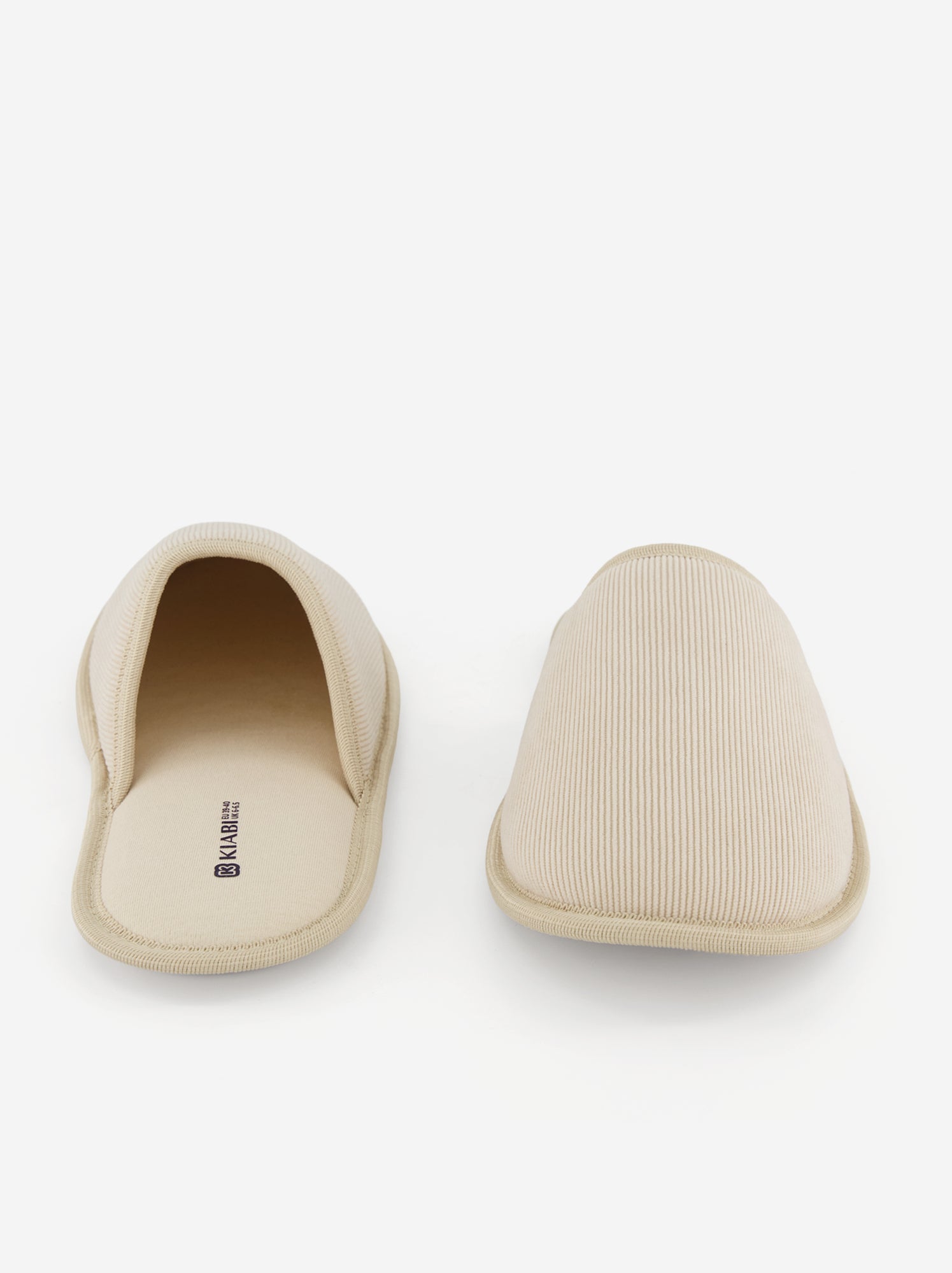 Chaussons mules en velours - Beige