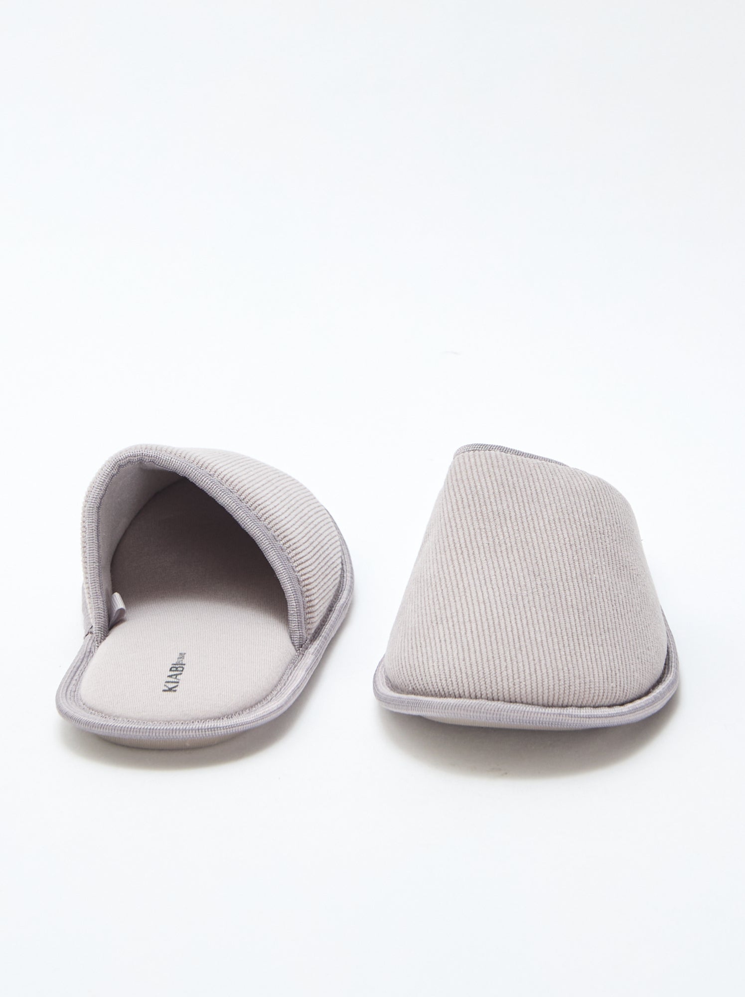 Chaussons mules en velours - Gris