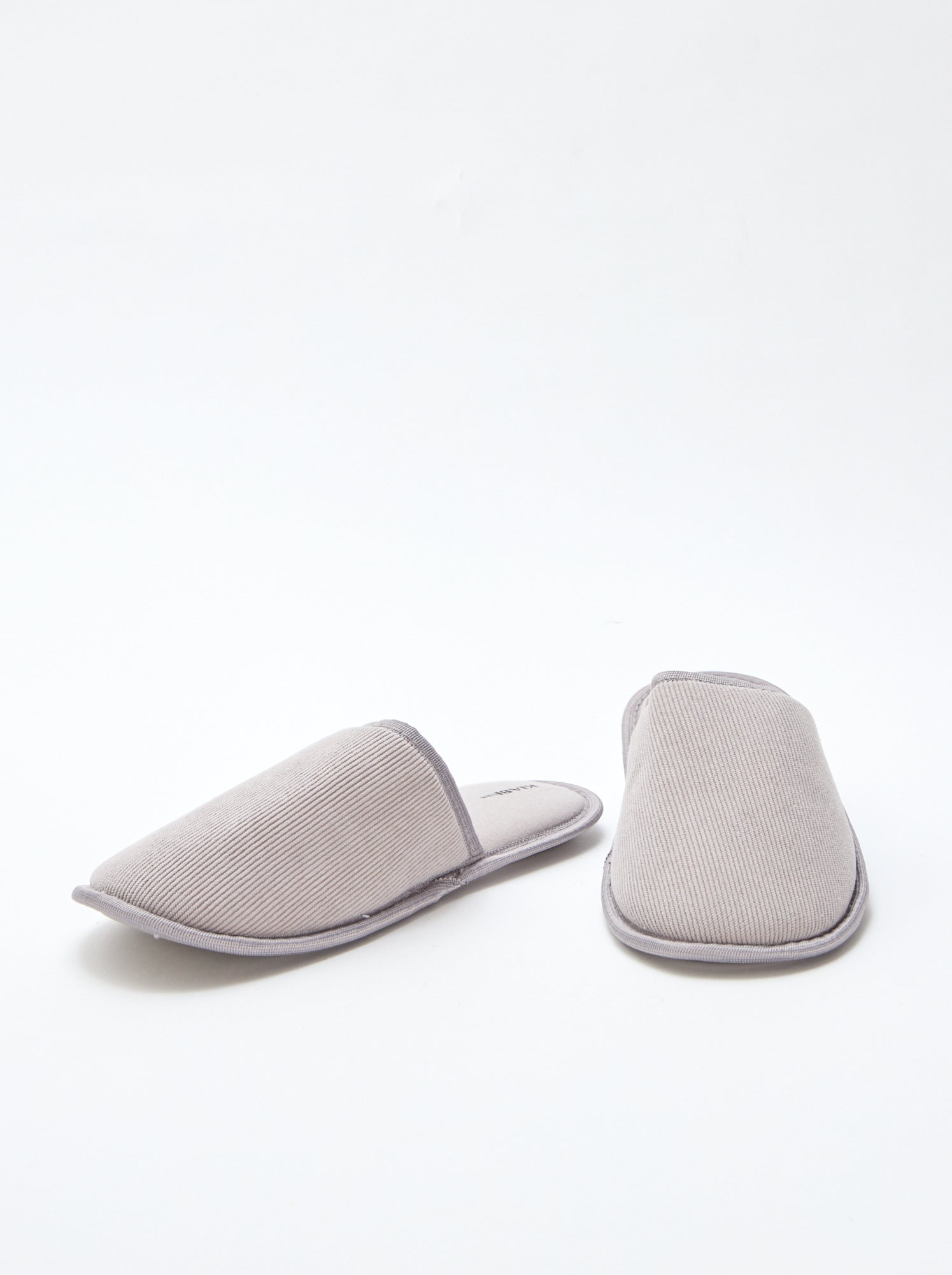 Chaussons mules en velours - Gris