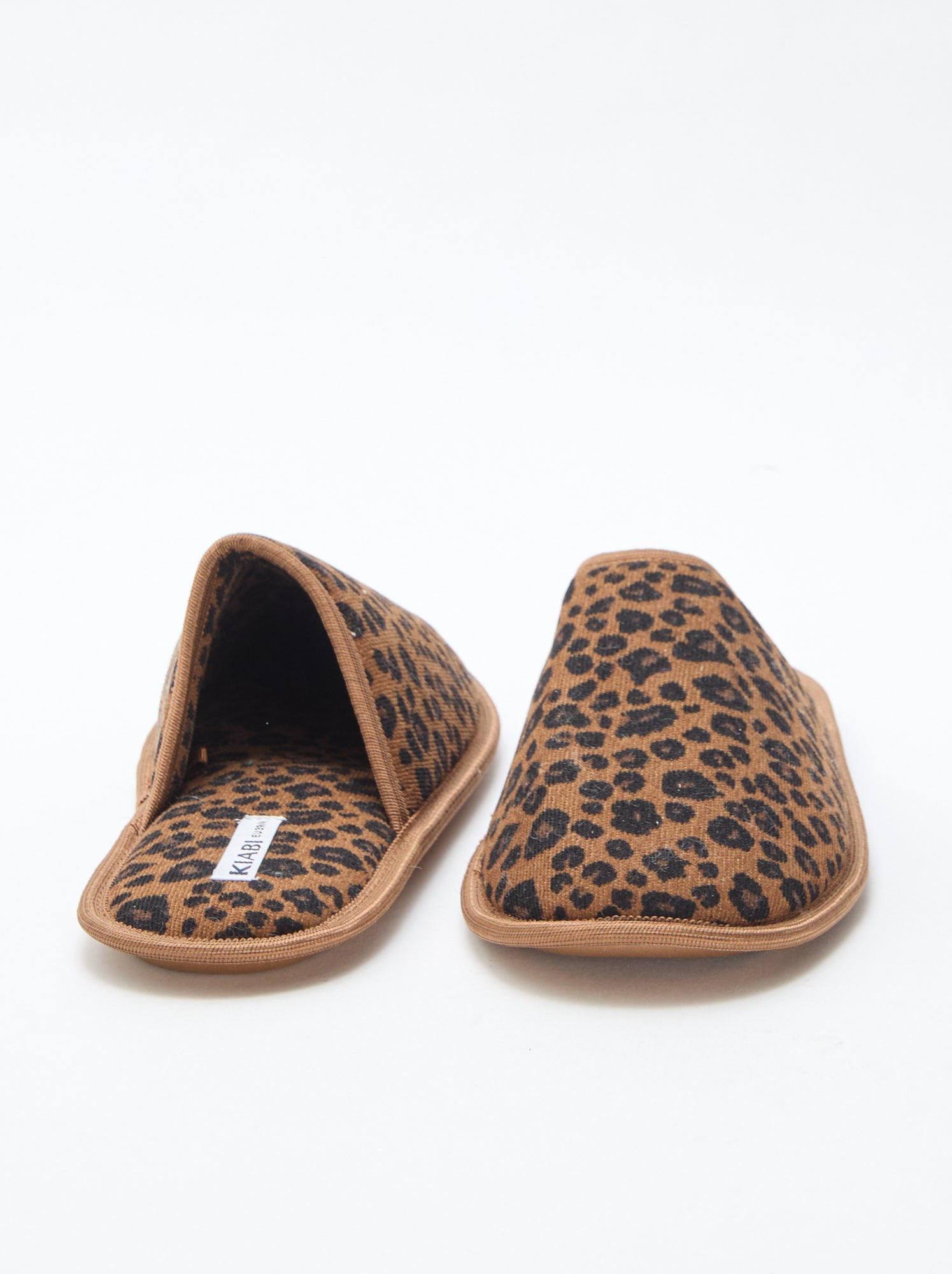Chaussons mules en velours - Léopard