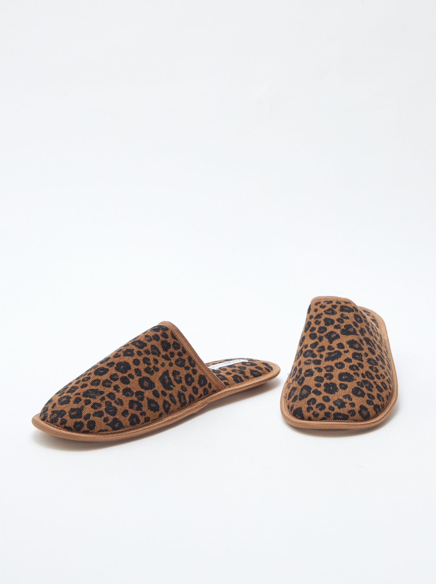 Chaussons mules en velours - Léopard