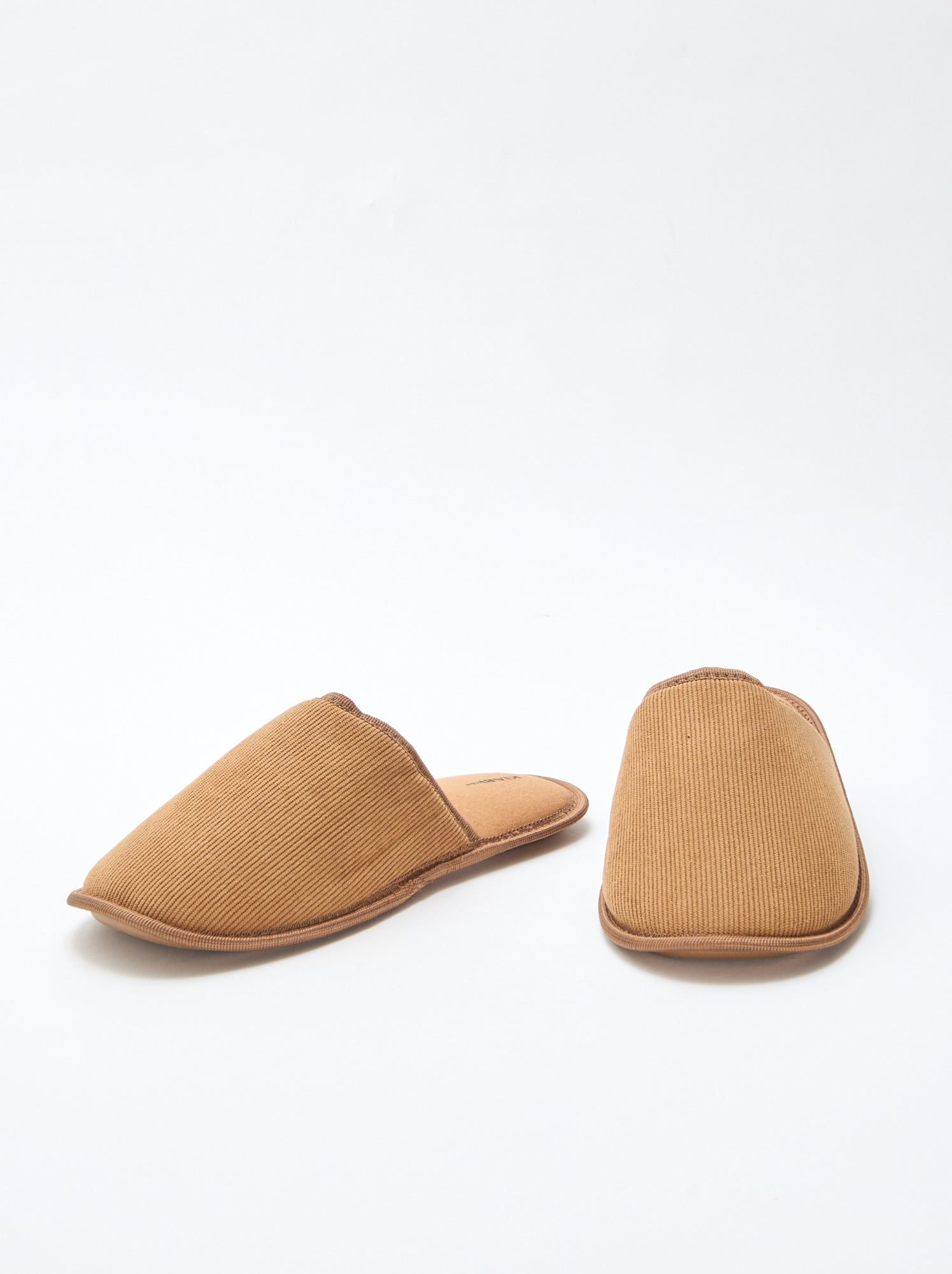 Chaussons mules en velours - Marron