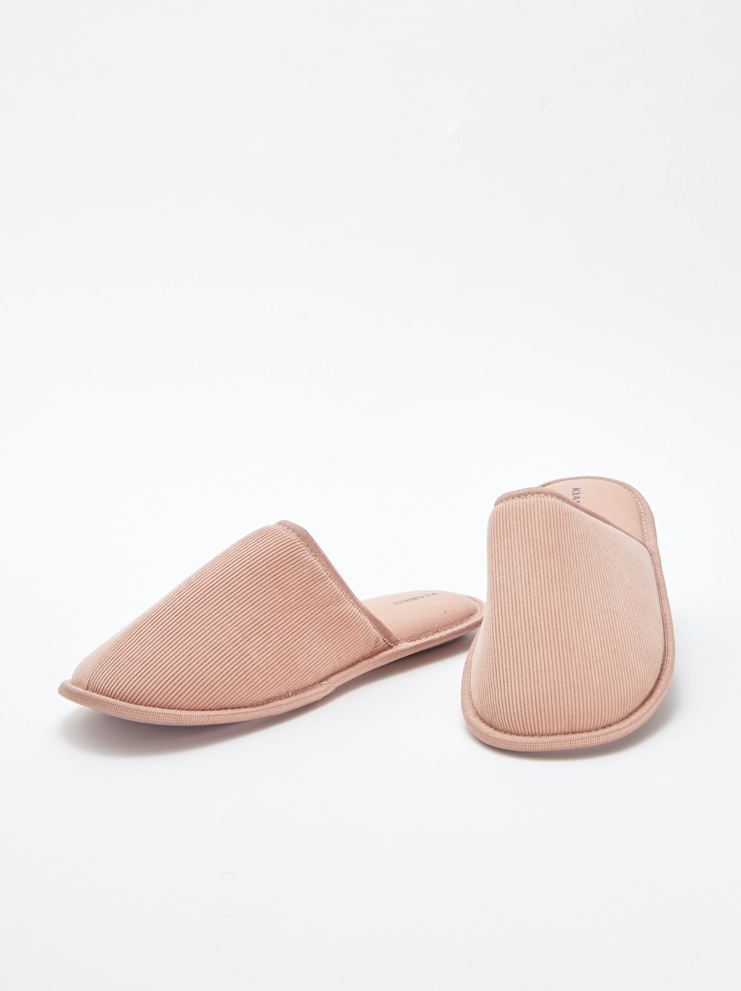 Chaussons mules en velours - Rose