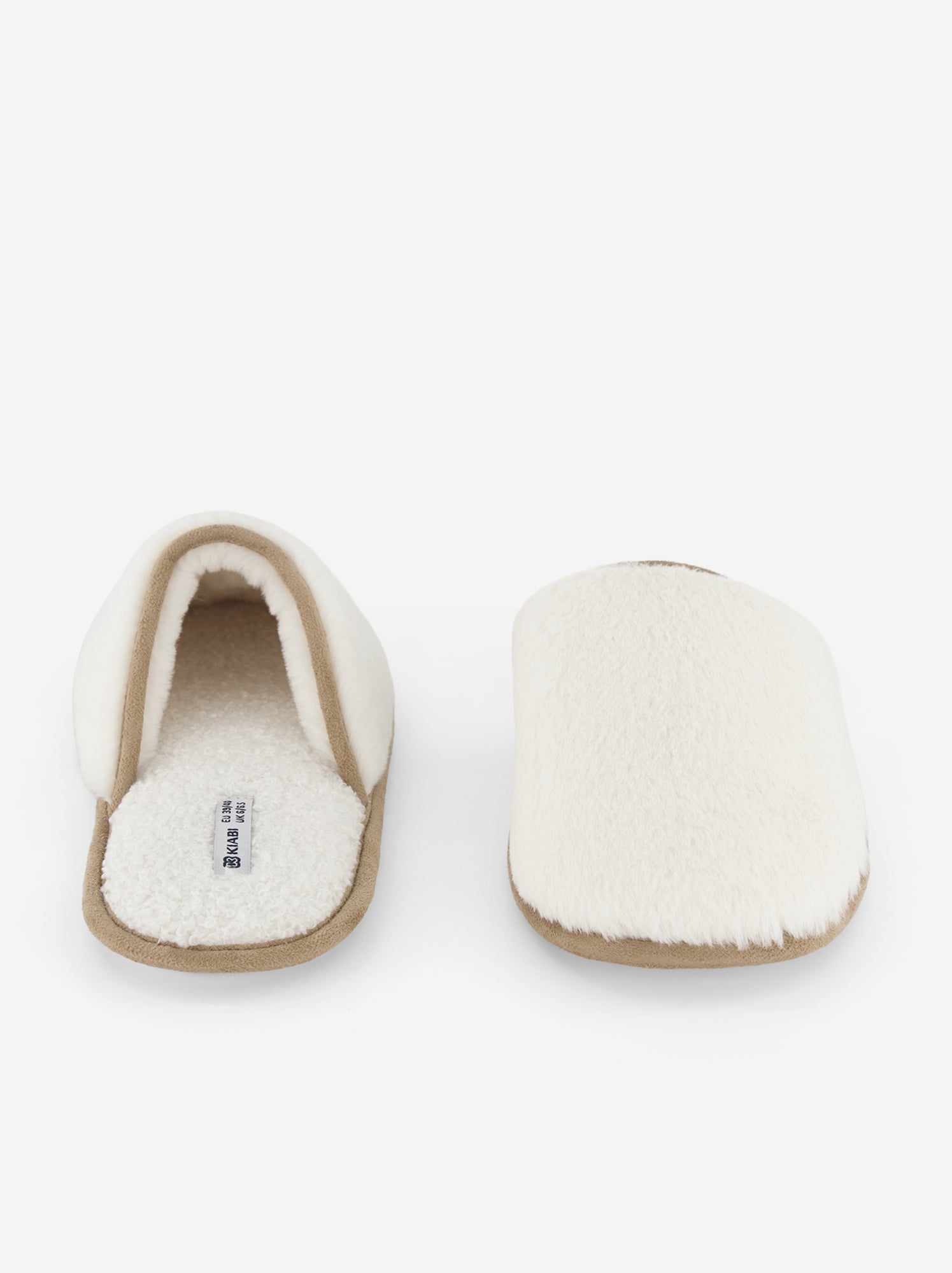 Chaussons mules fourrés - Beige