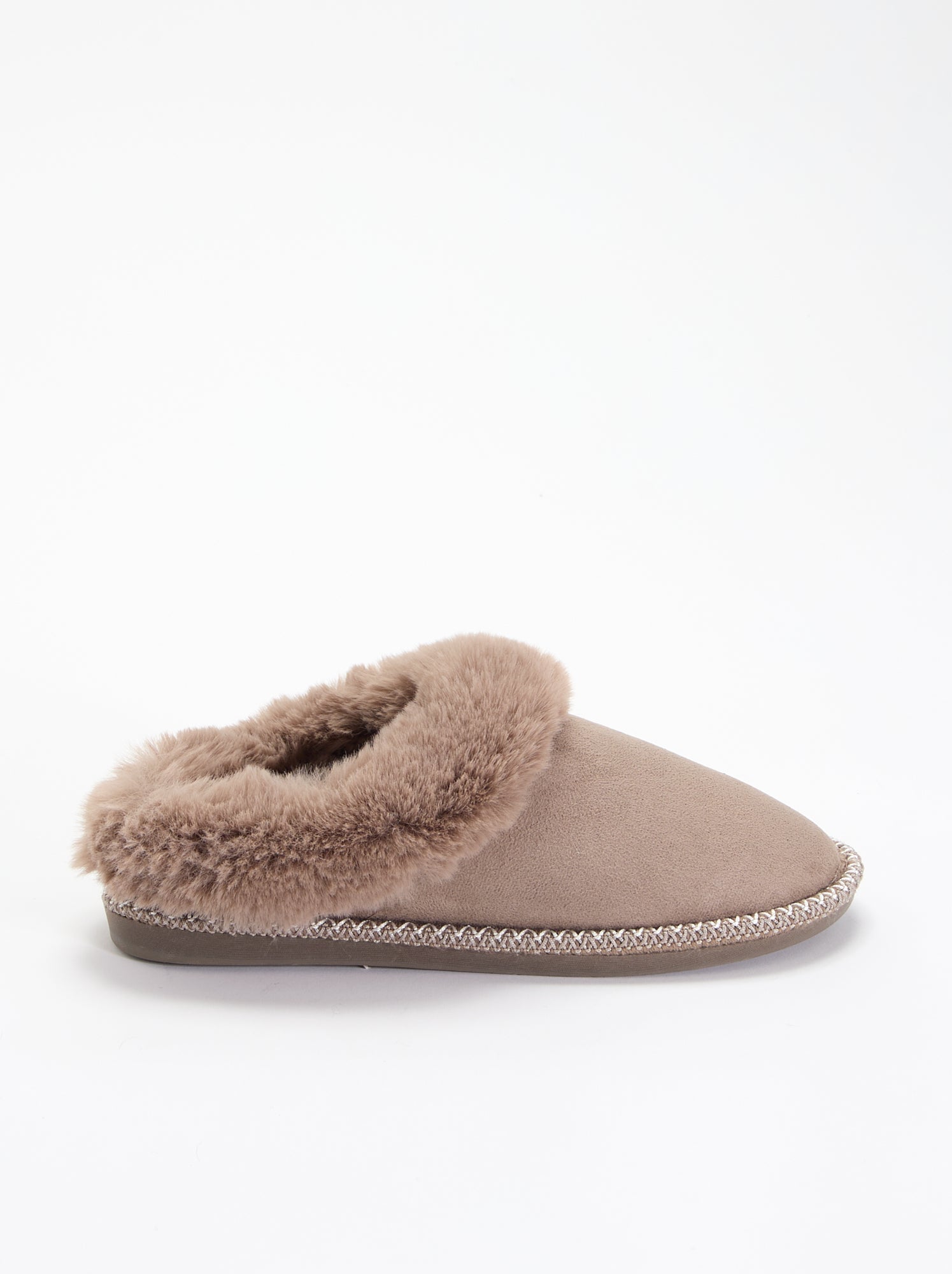 Chaussons mules fourrés - Beige