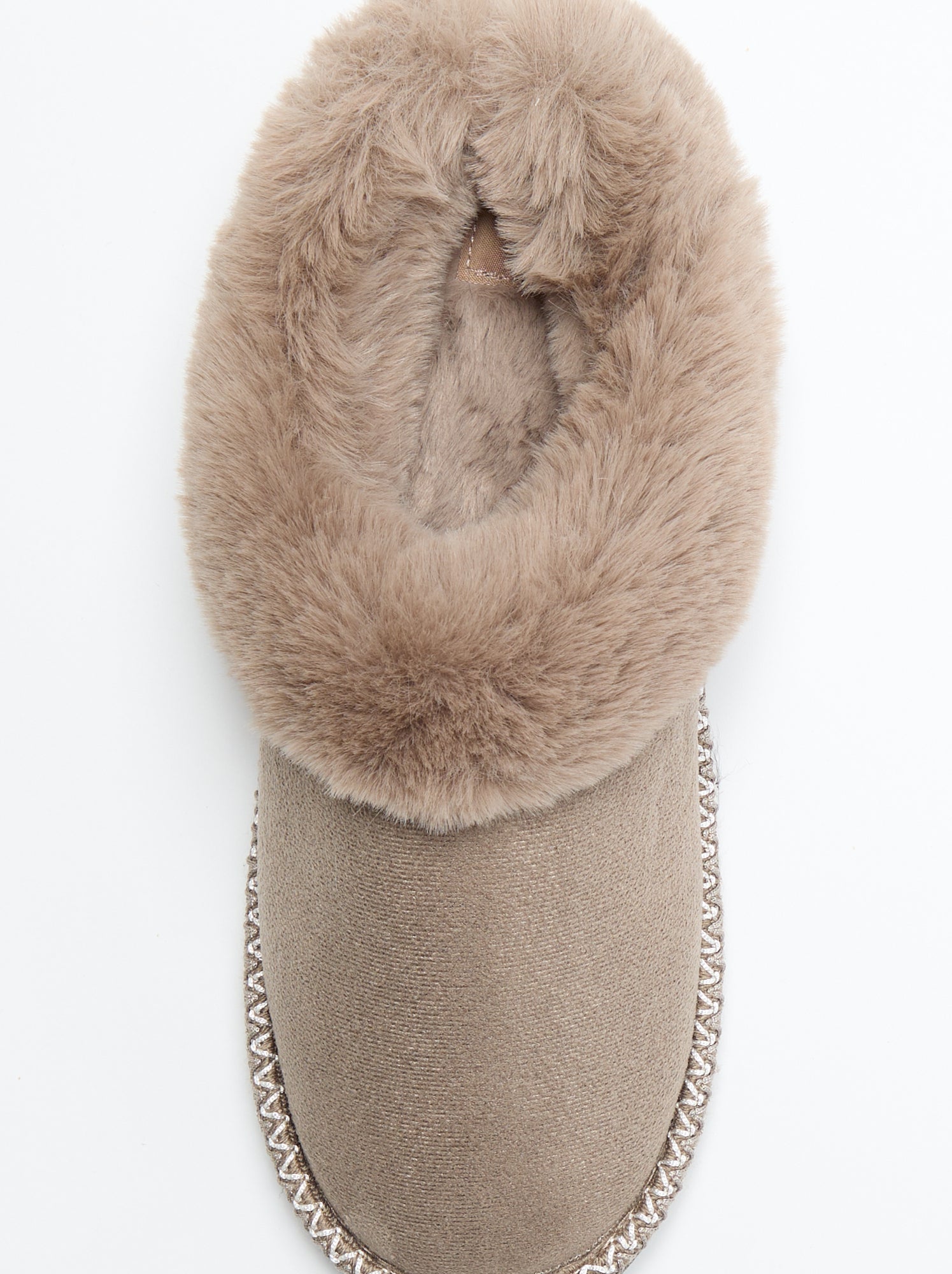 Chaussons mules fourrés - Beige