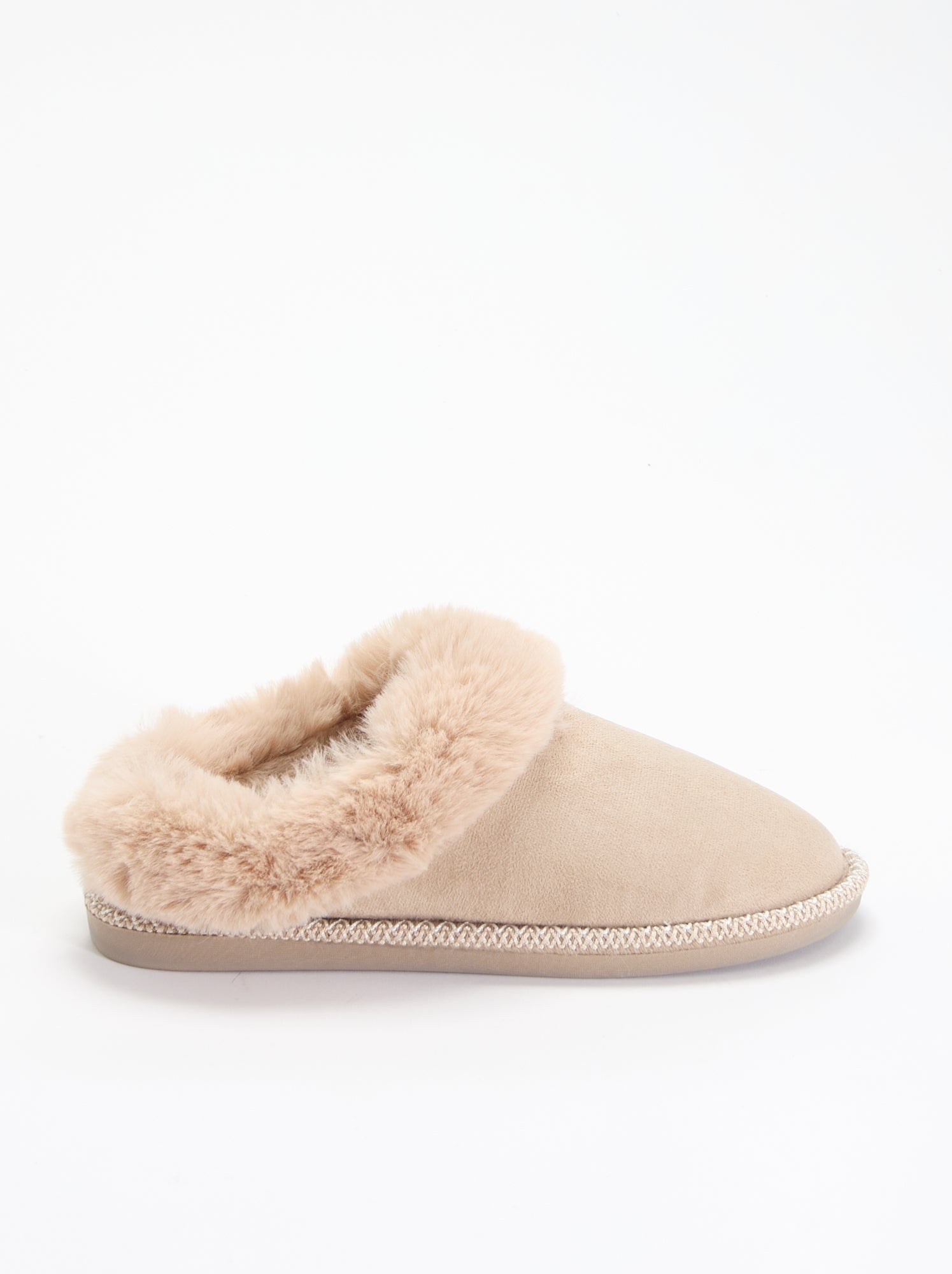 Chaussons mules fourrés - Blanc