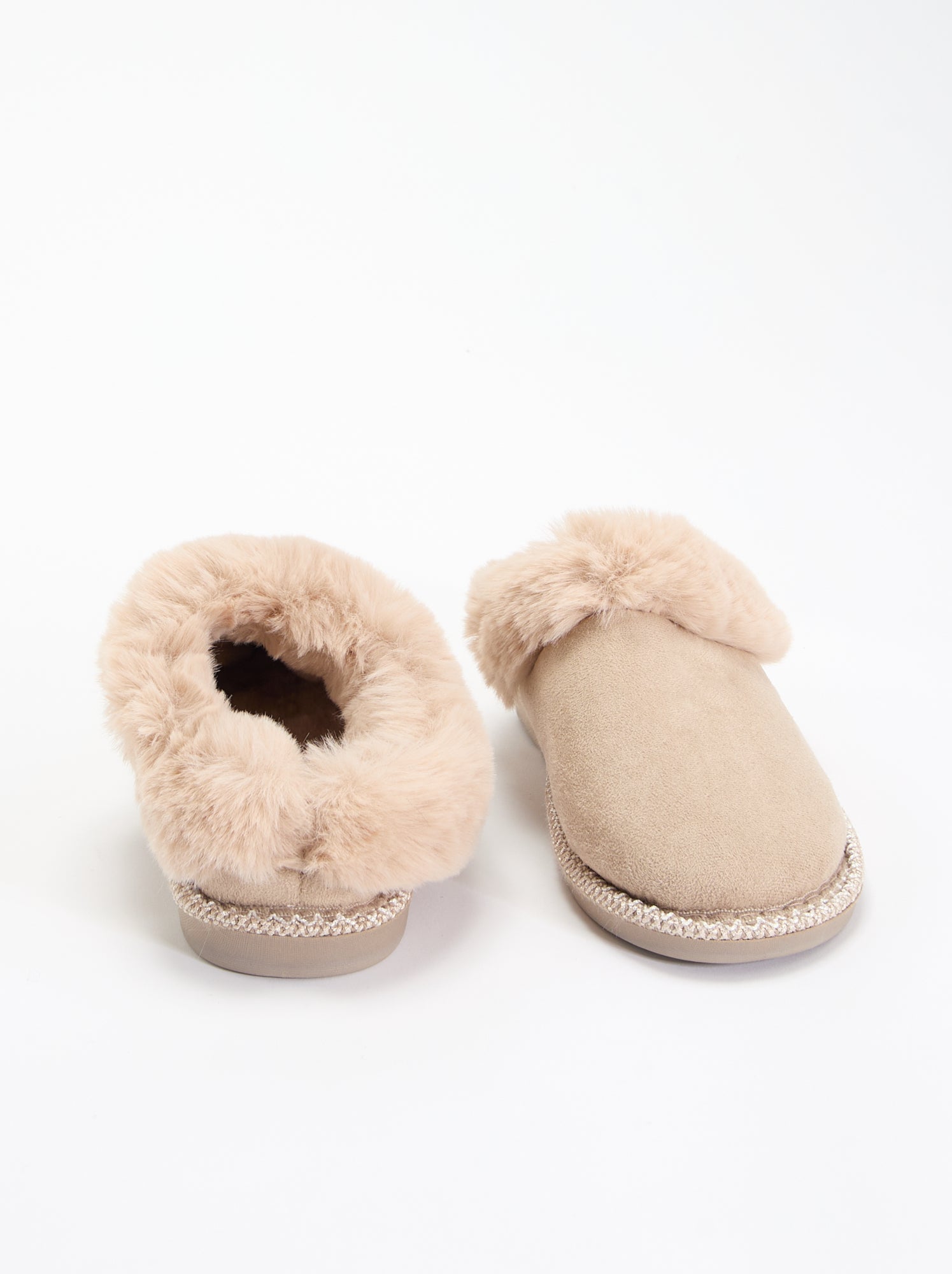 Chaussons mules fourrés - Blanc