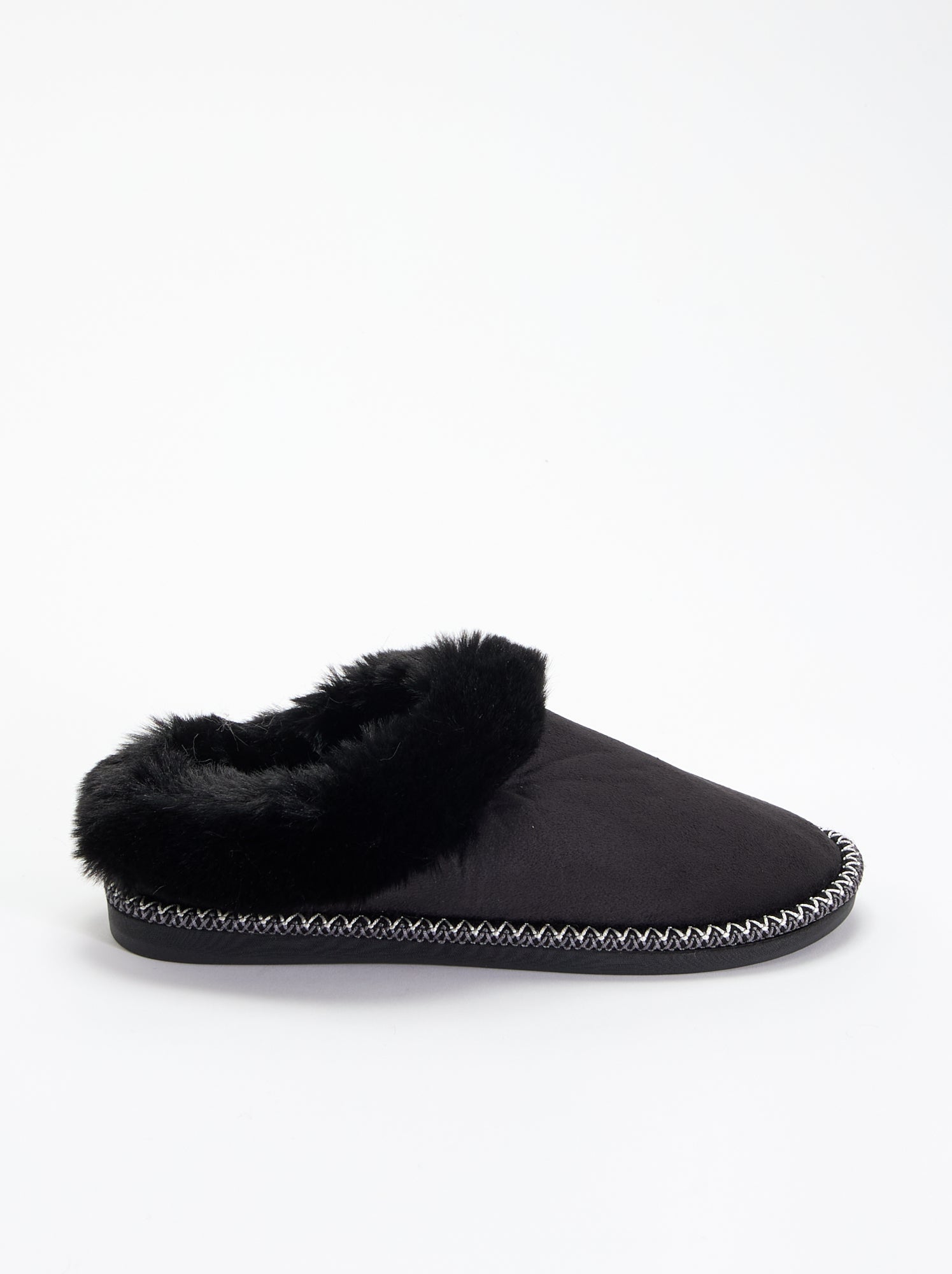 Chaussons mules fourrés - Noir