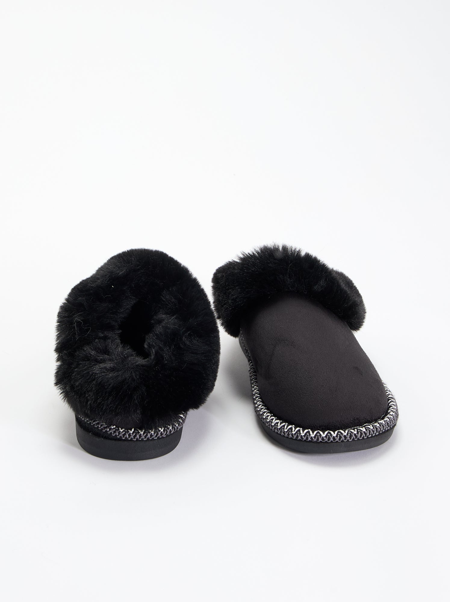 Chaussons mules fourrés - Noir
