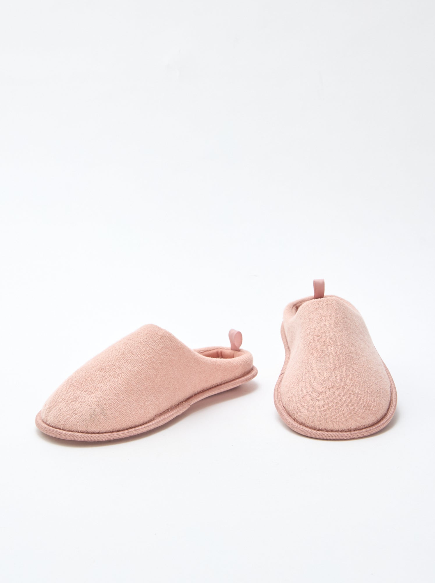 Chaussons mules unis - Rose