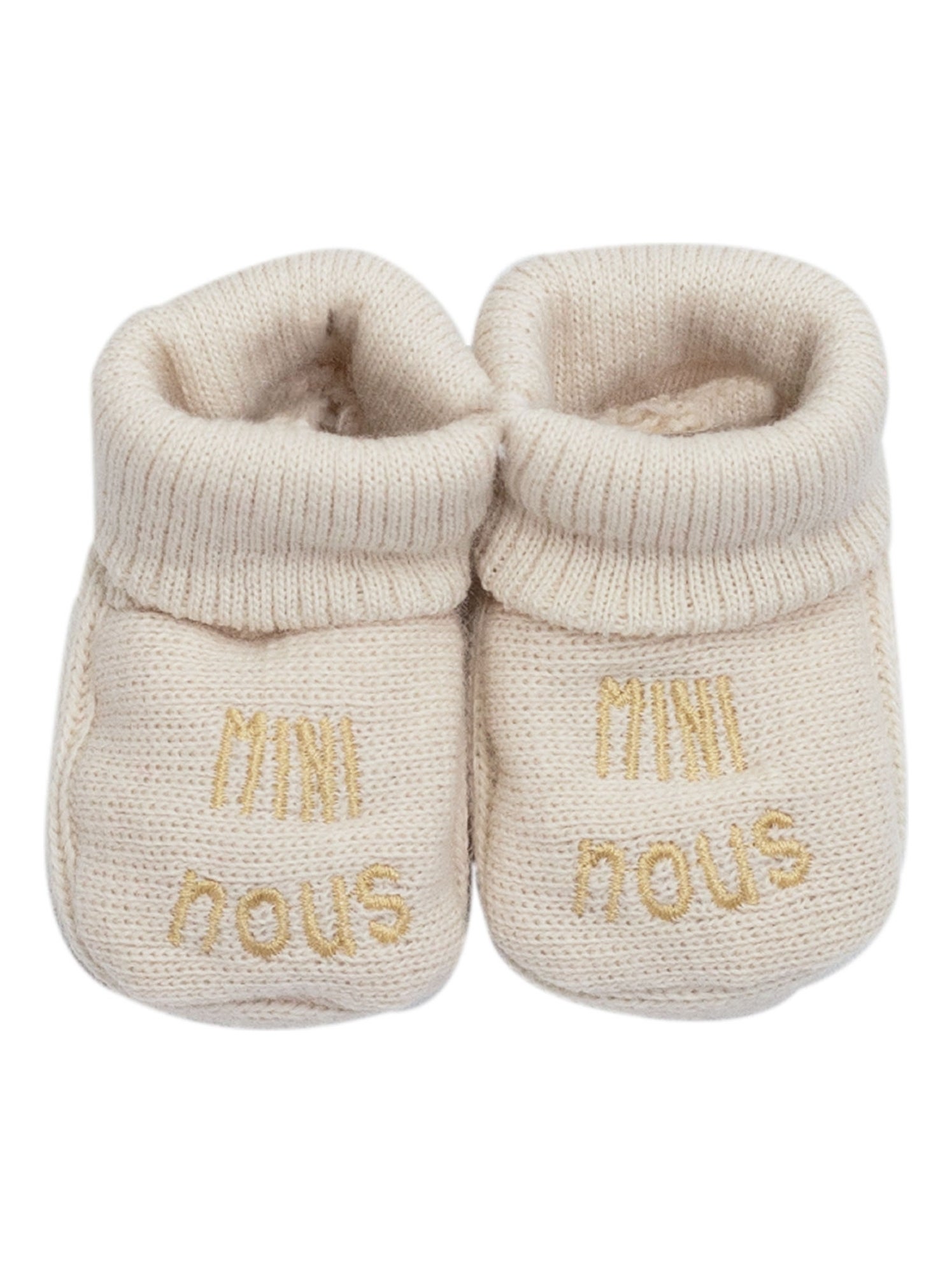 Chaussons naissance - mini nous - Beige