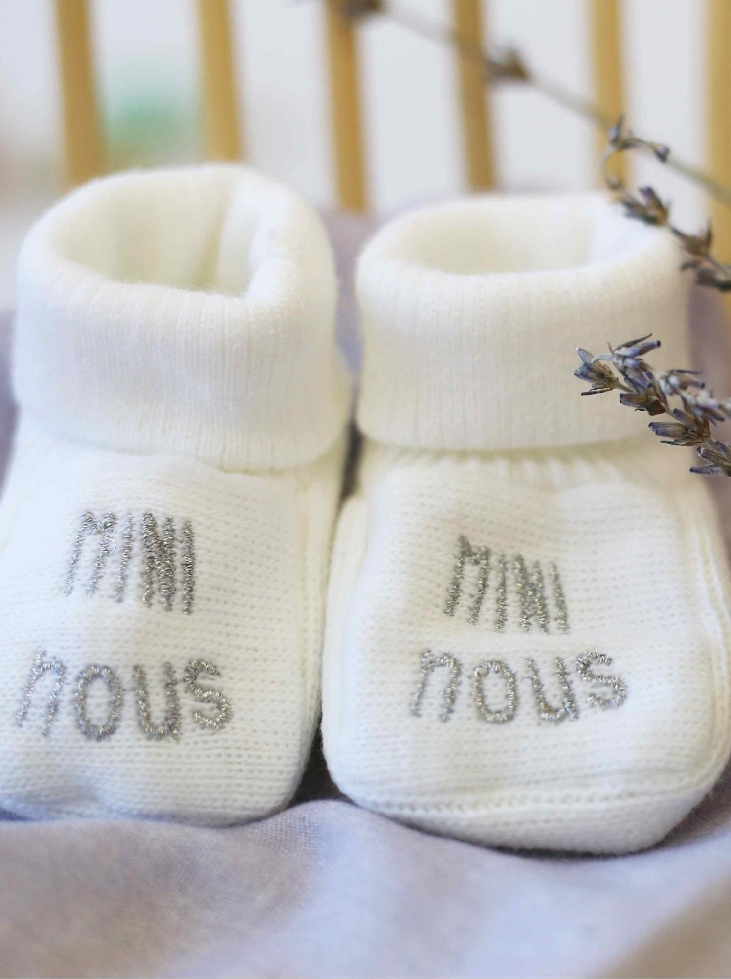 Chaussons naissance - mini nous - Blanc