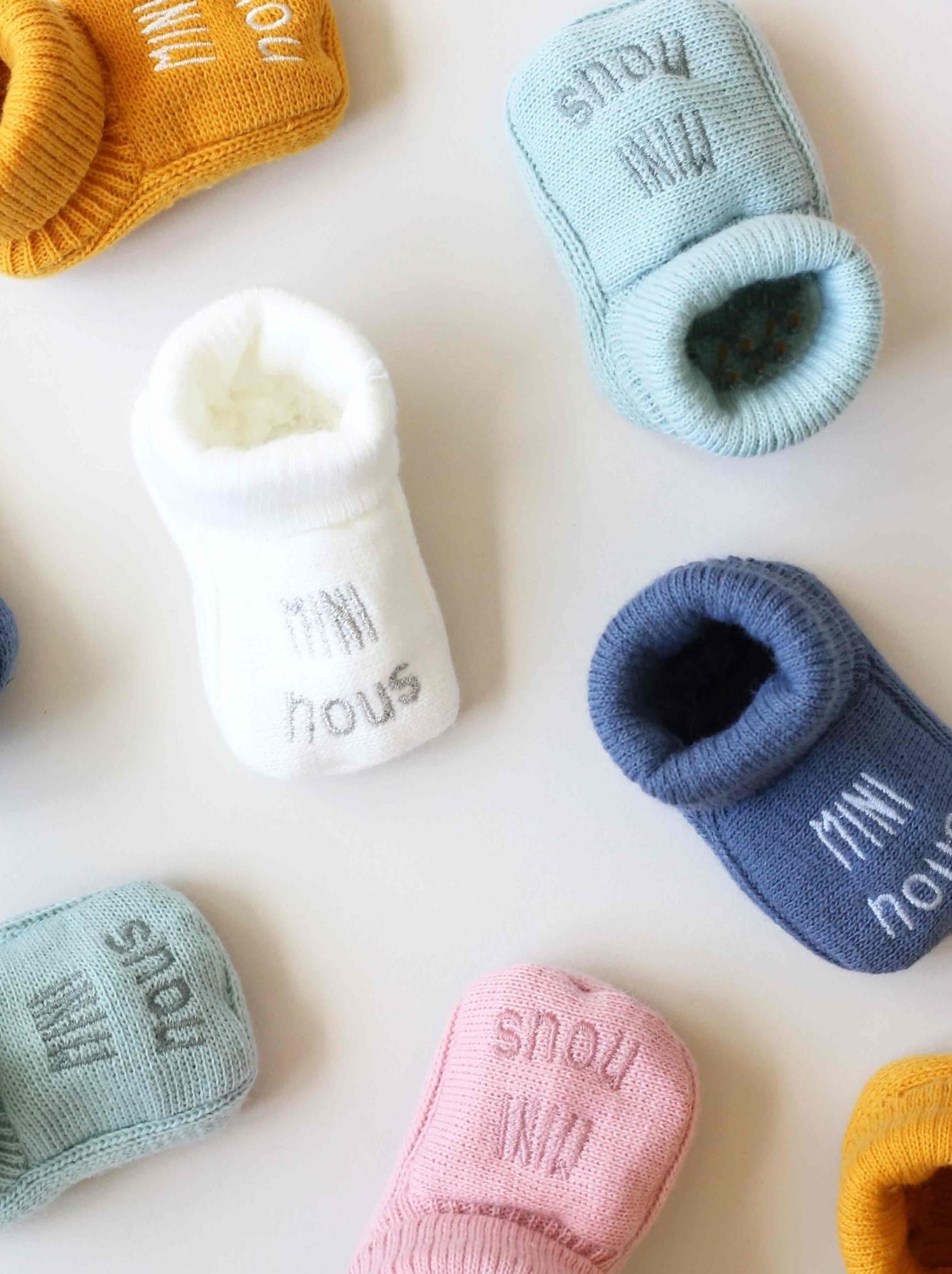 Chaussons naissance - mini nous - Blanc