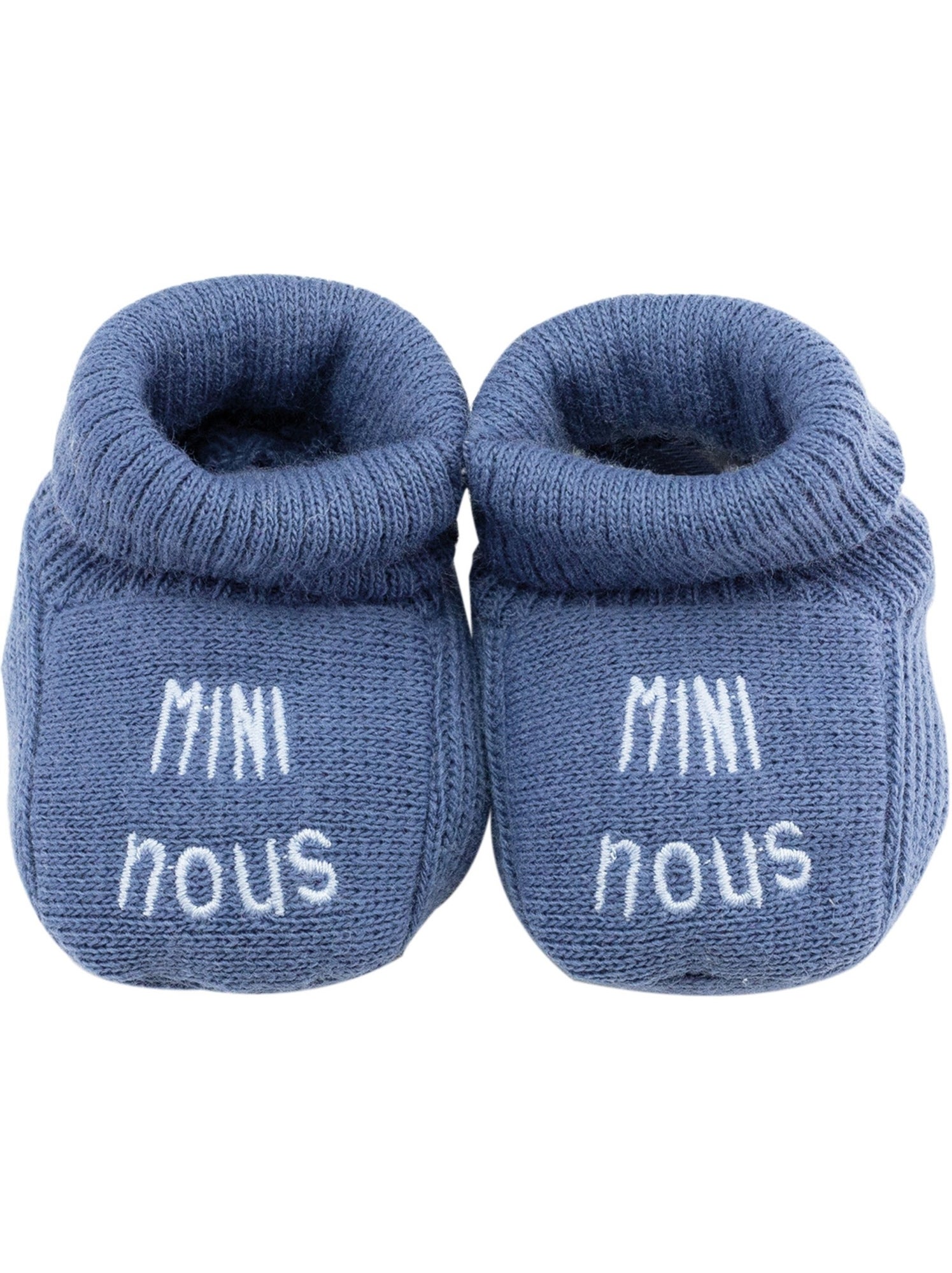 Chaussons naissance - mini nous - Bleu canard