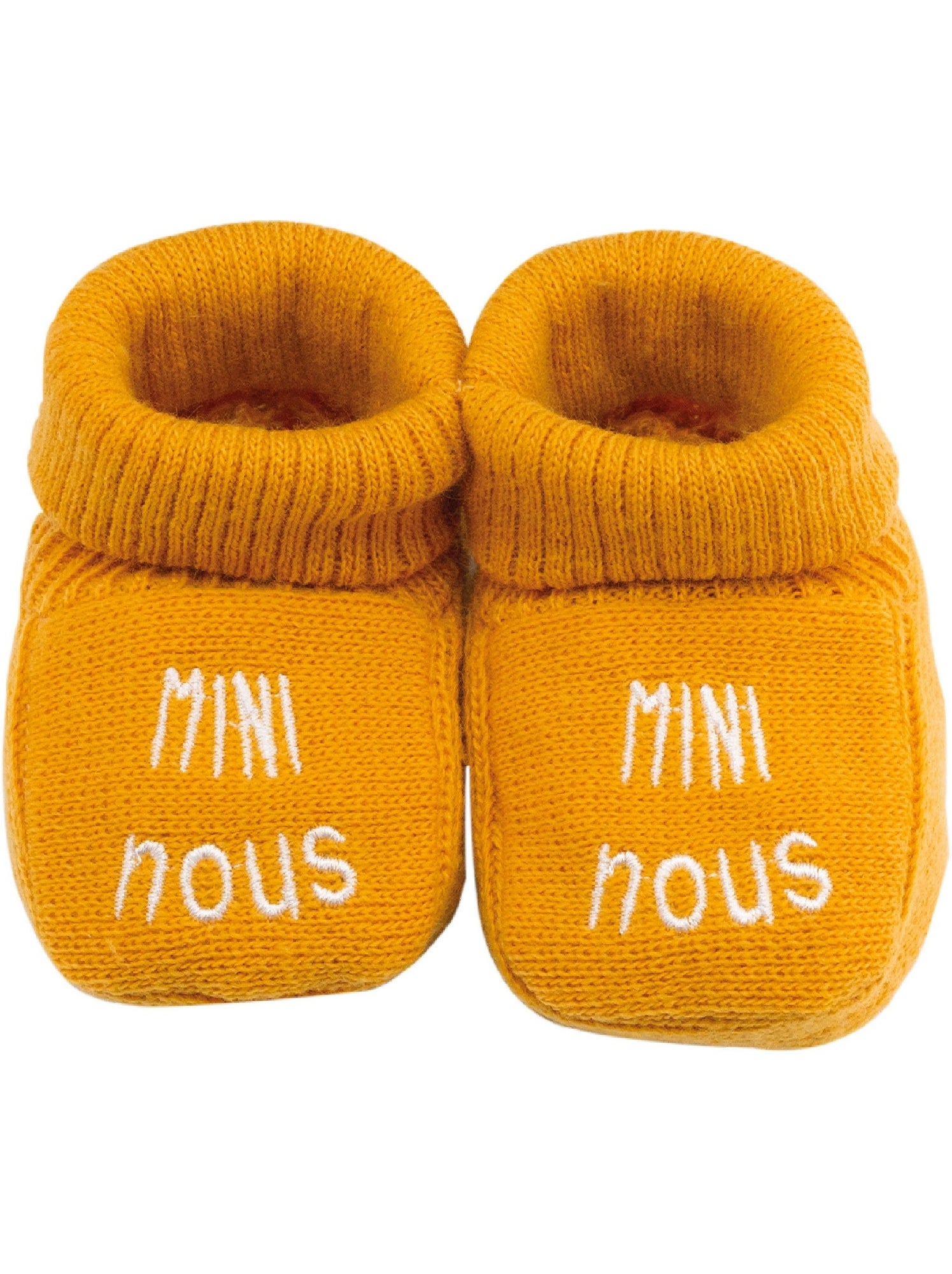 Chaussons naissance - mini nous - Jaune or