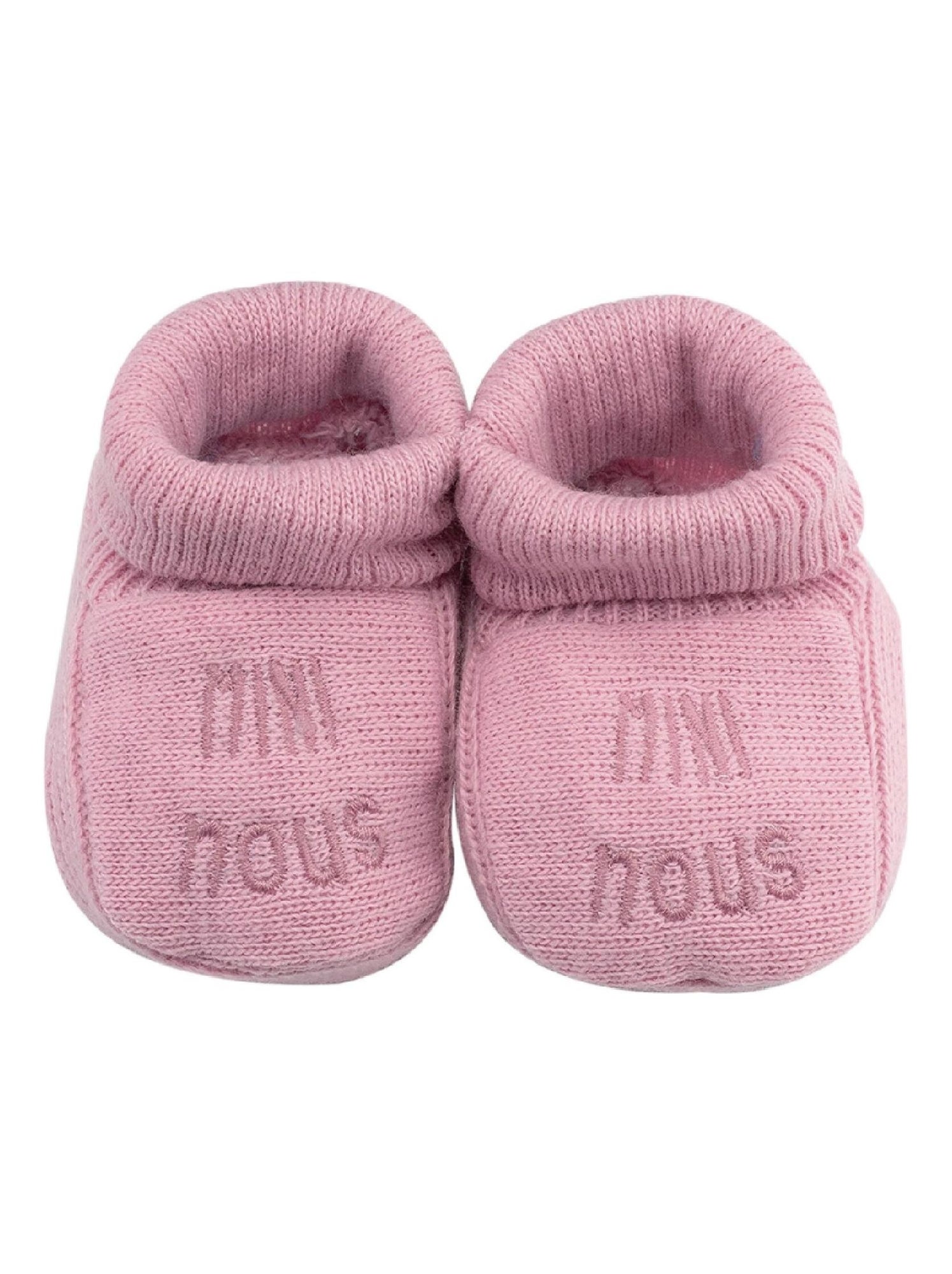 Chaussons naissance - mini nous - Vieux rose