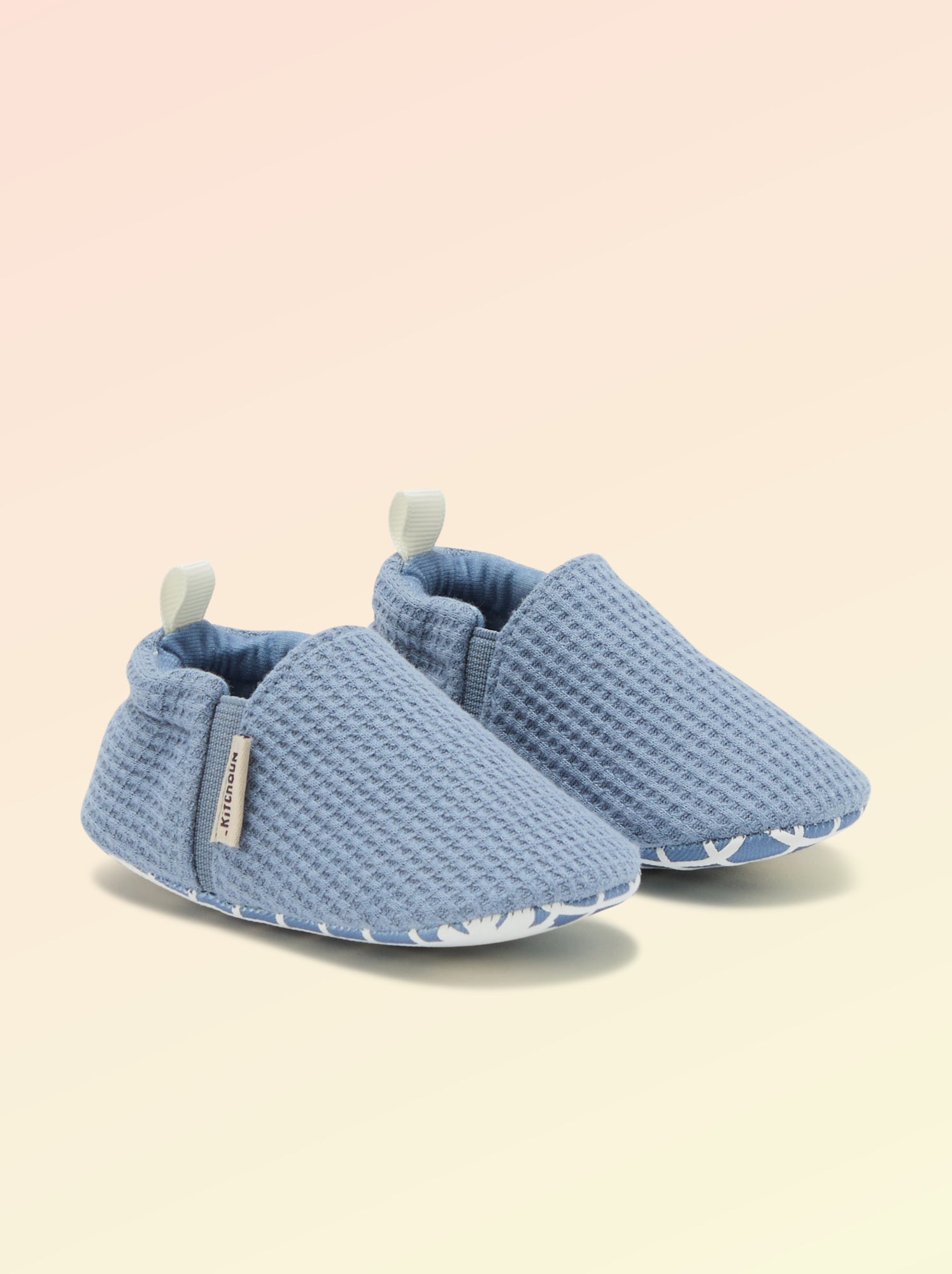 Chaussons souples avec élastiques motricité 1 - Kitchoun - Bleu