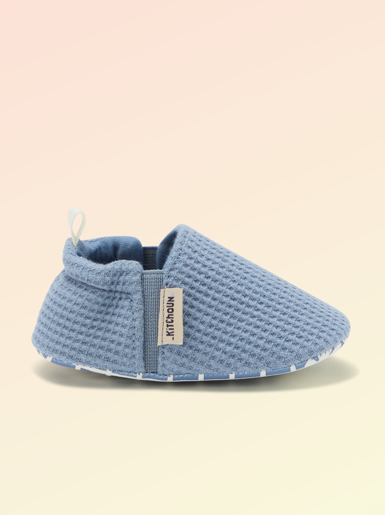 Chaussons souples avec élastiques motricité 1 - Kitchoun - Bleu