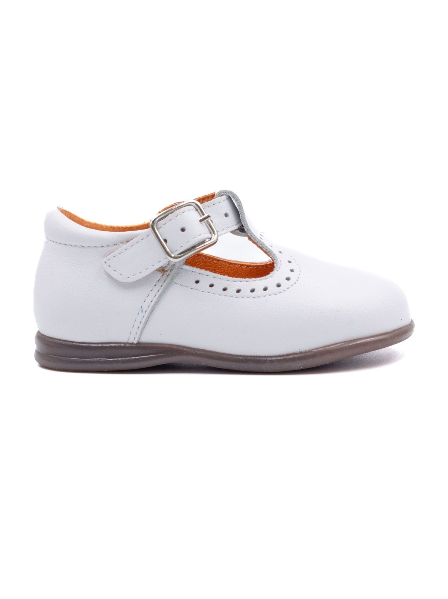 Chaussures en Cuir à Boucle - Boni Max - Blanc