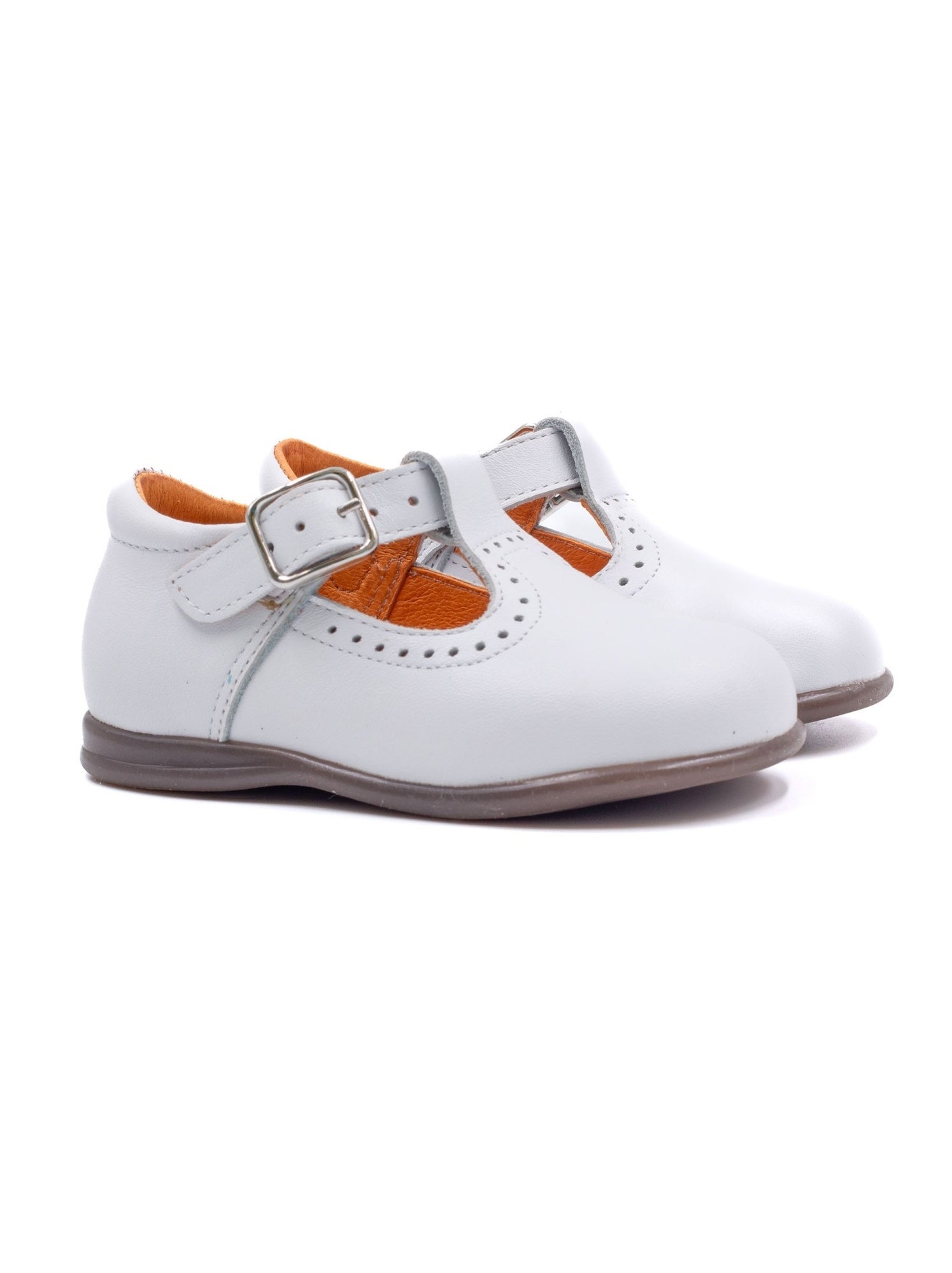 Chaussures en Cuir à Boucle - Boni Max - Blanc