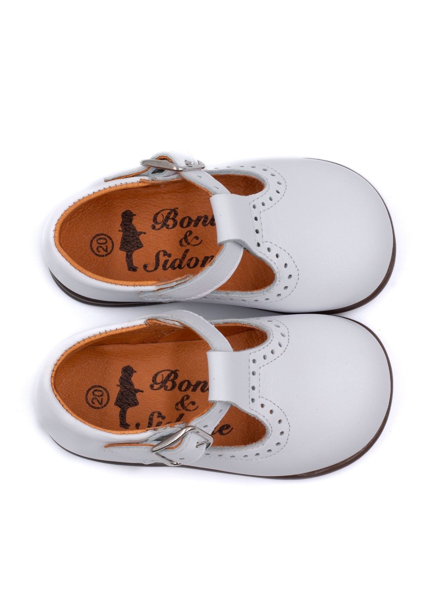 Chaussures en Cuir à Boucle - Boni Max - Blanc