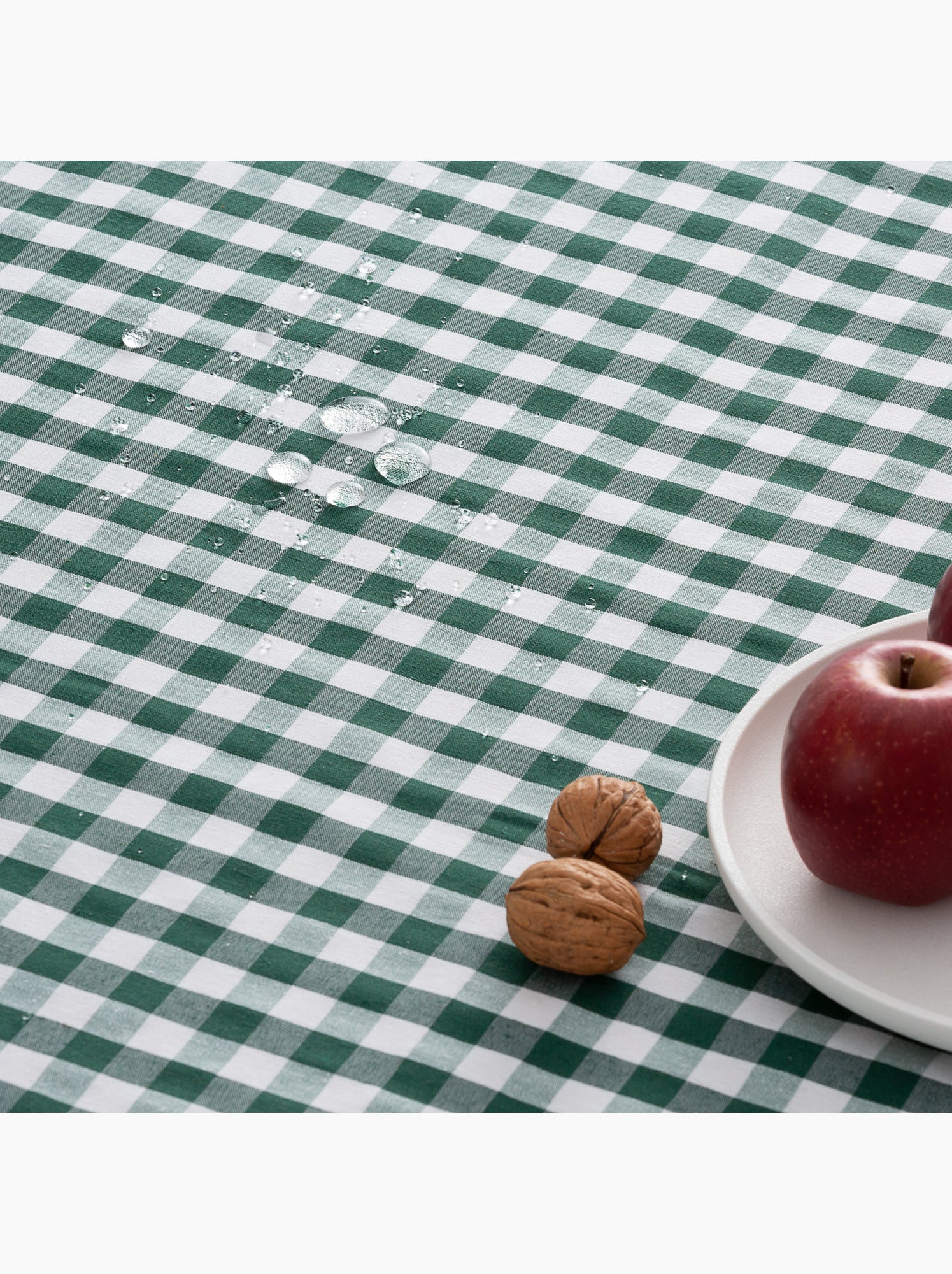 Chemin de table rectangulaire en coton à carreaux vichy, résistant à l'eau - gamusi. - Vert