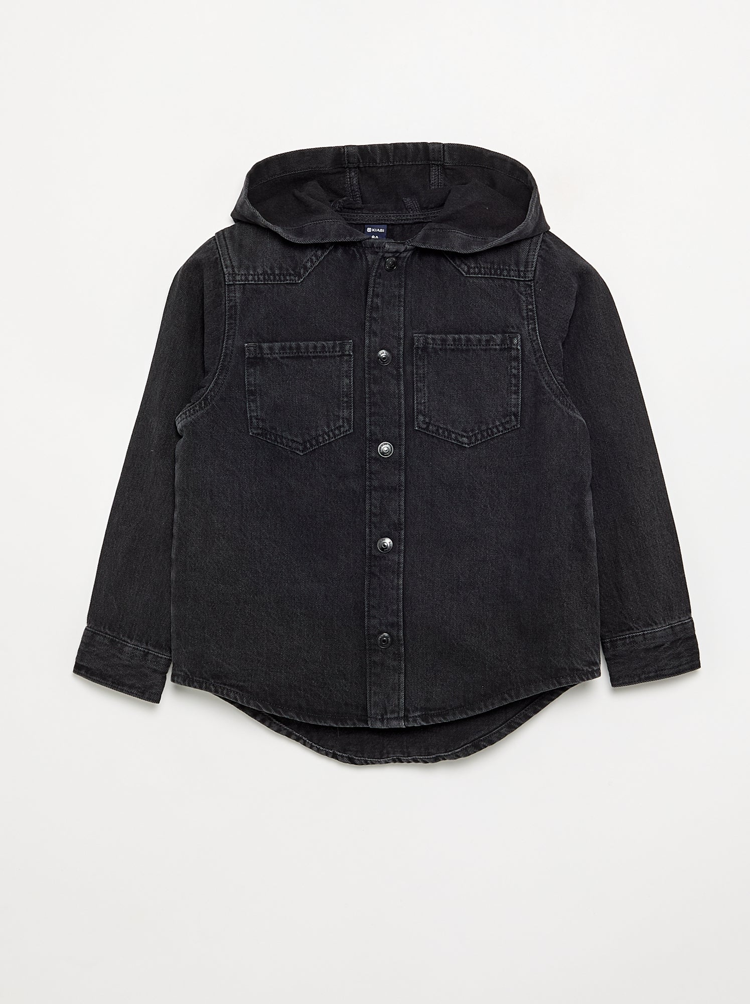 Chemise à capuche en denim - Noir