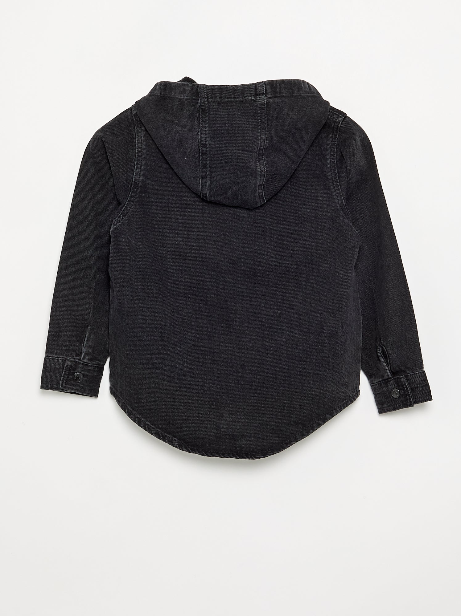 Chemise à capuche en denim - Noir