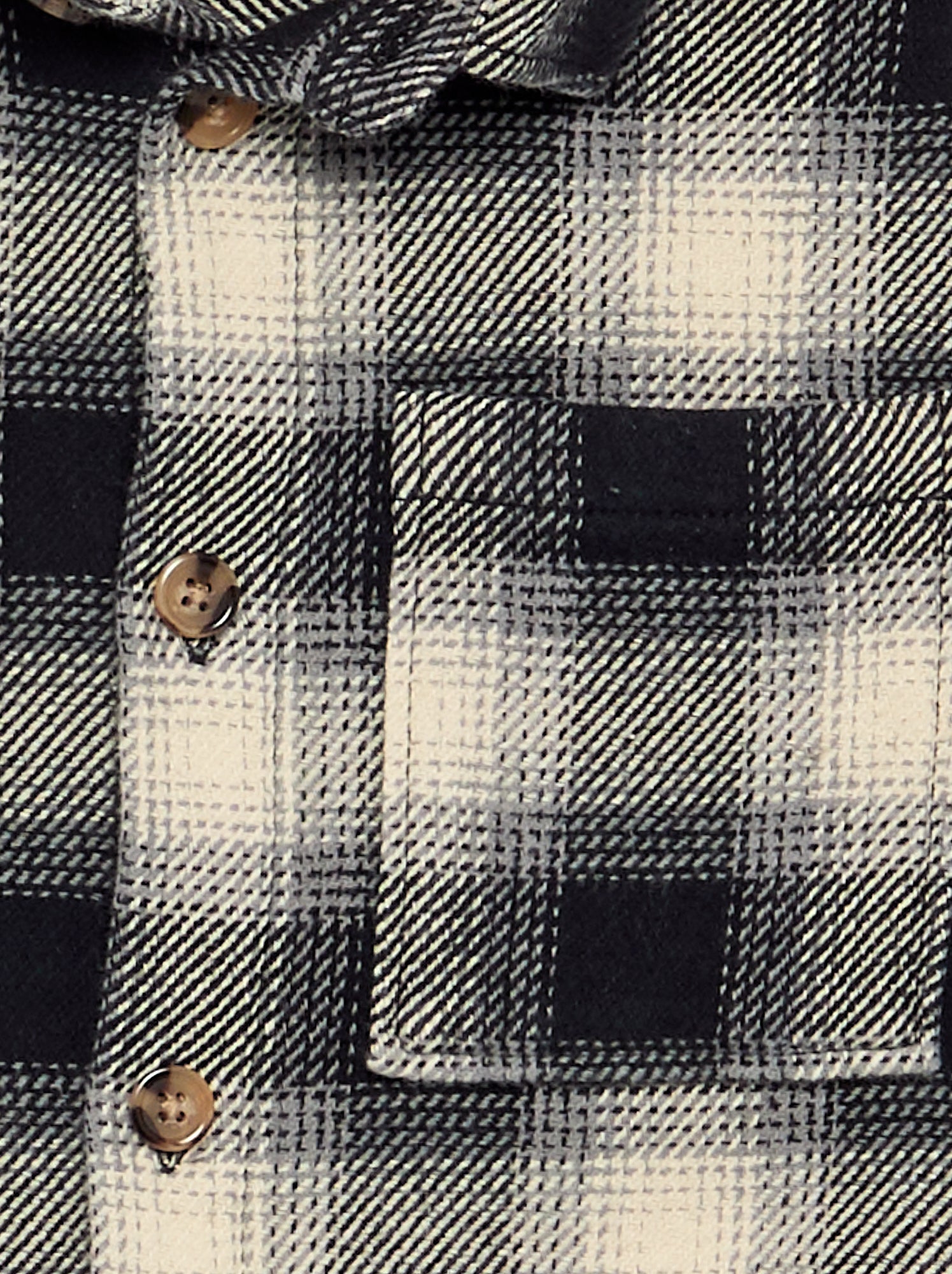 Chemise à carreau en flanelle à capuche - Blanc