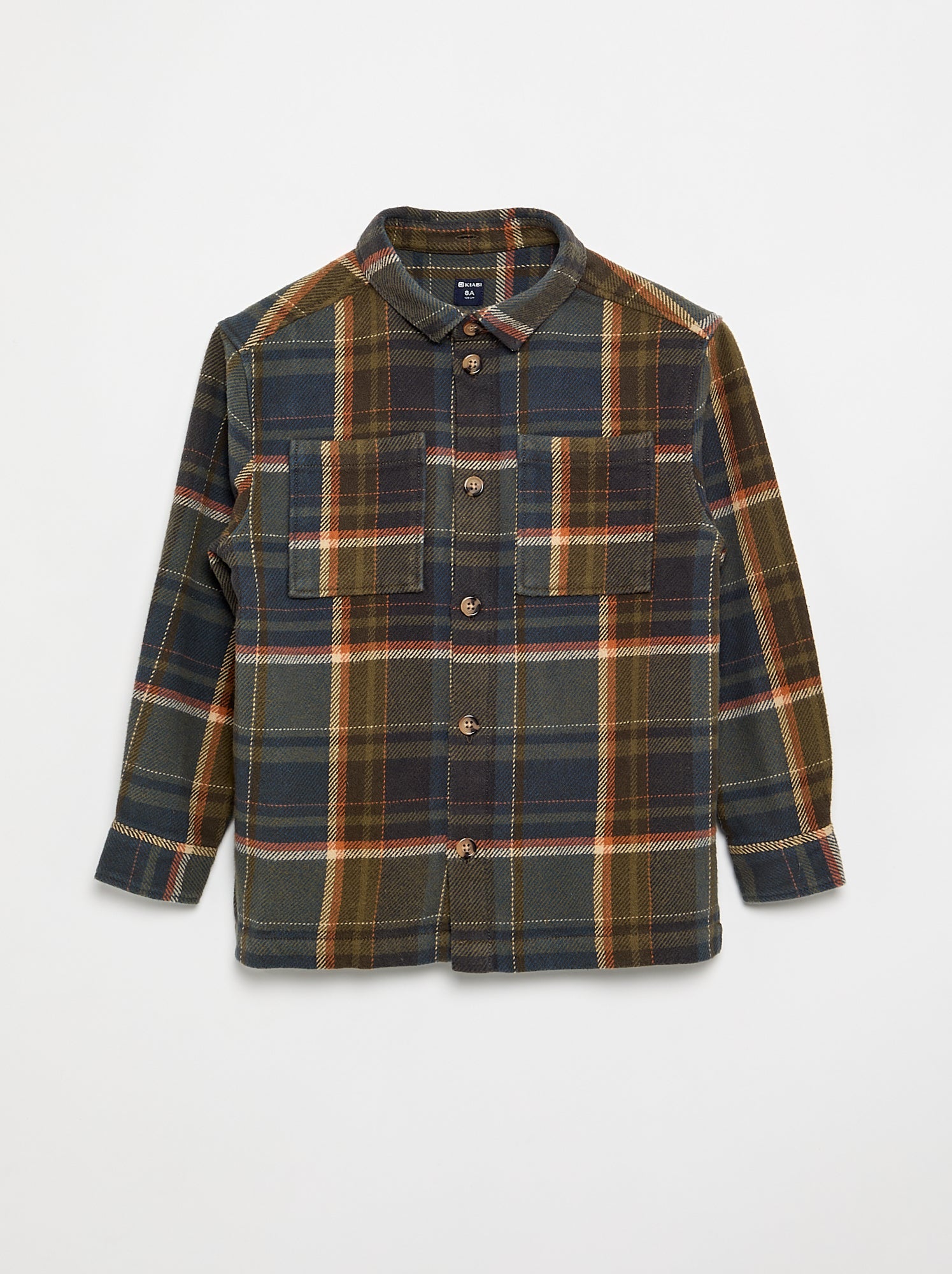 Chemise à carreau en flanelle à capuche - Kaki