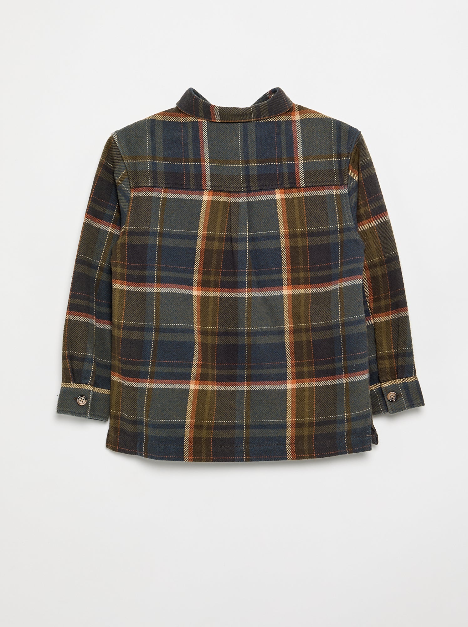 Chemise à carreau en flanelle à capuche - Kaki