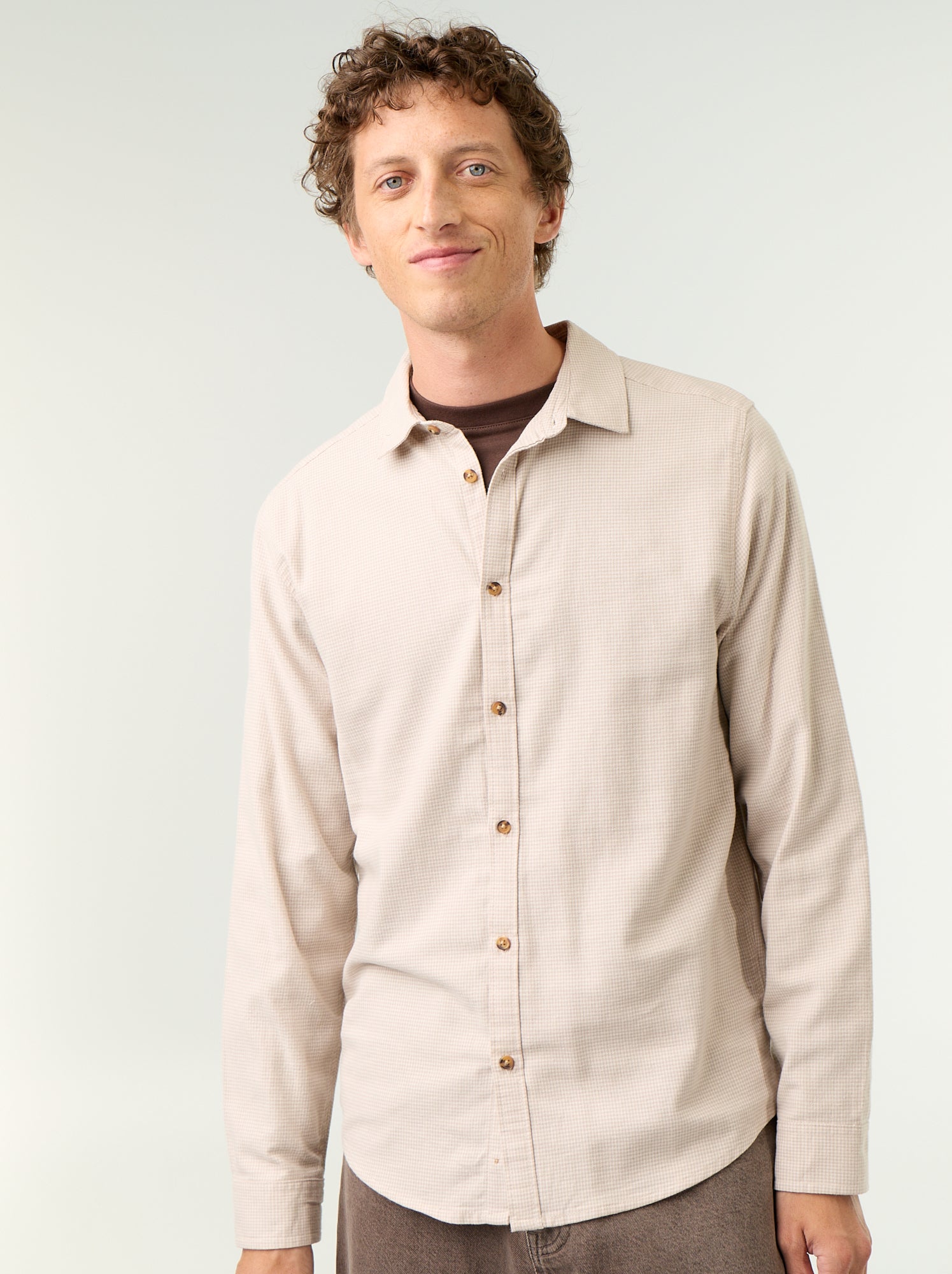 Chemise à carreaux - Beige