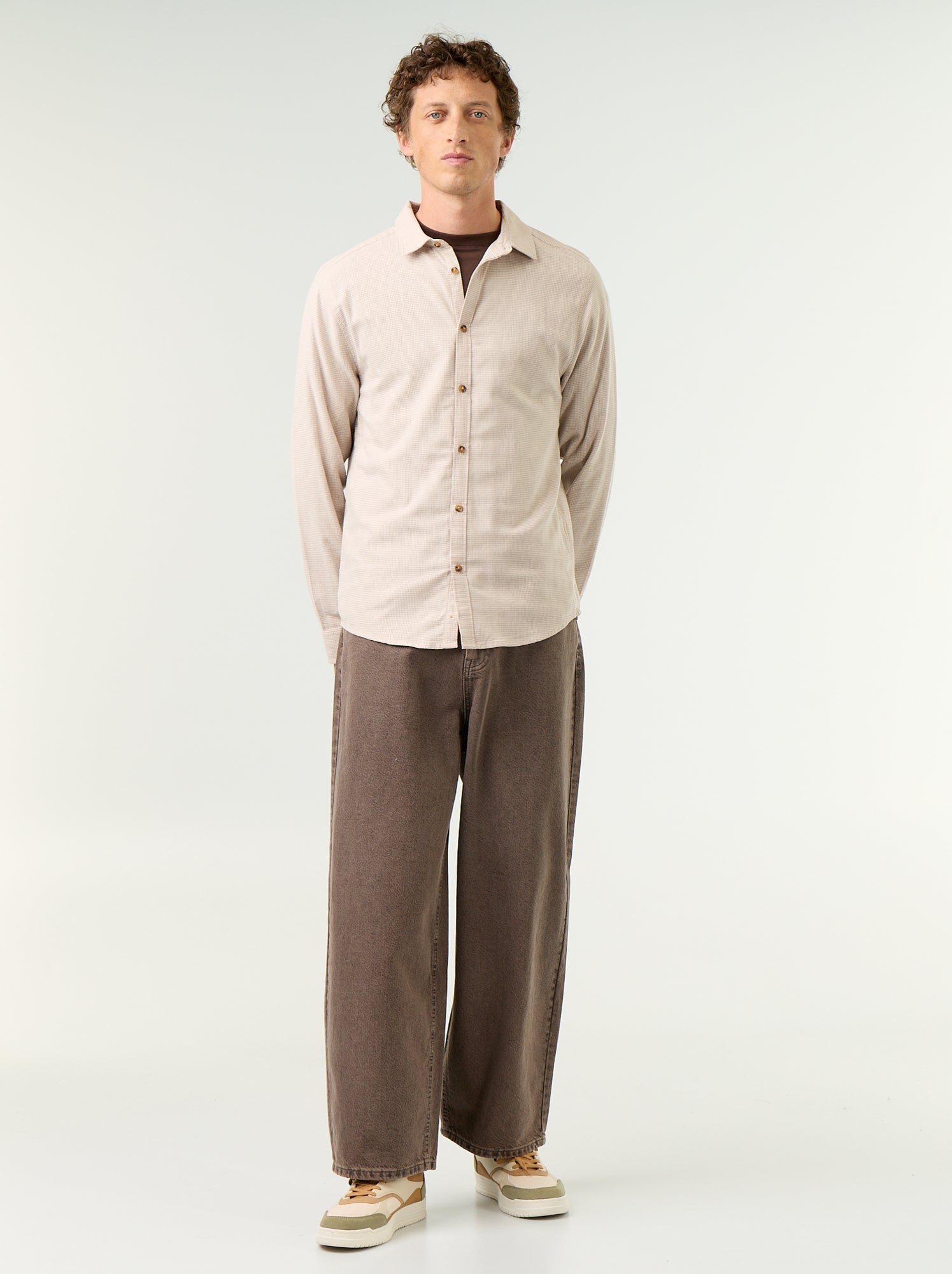 Chemise à carreaux - Beige