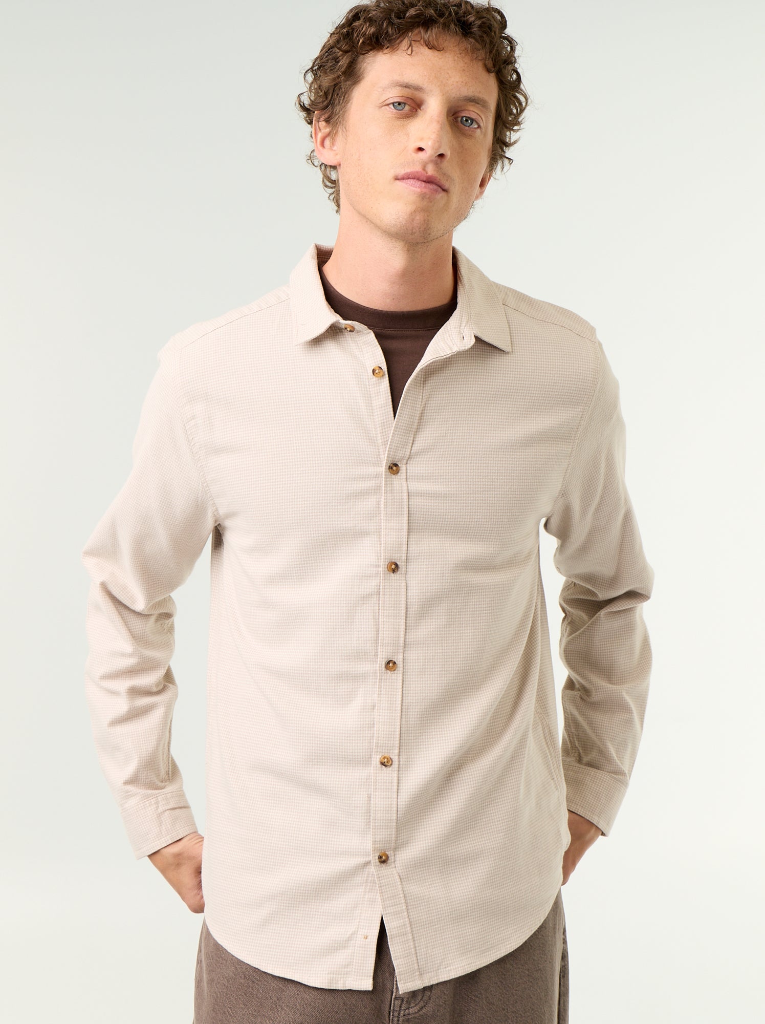 Chemise à carreaux - Beige