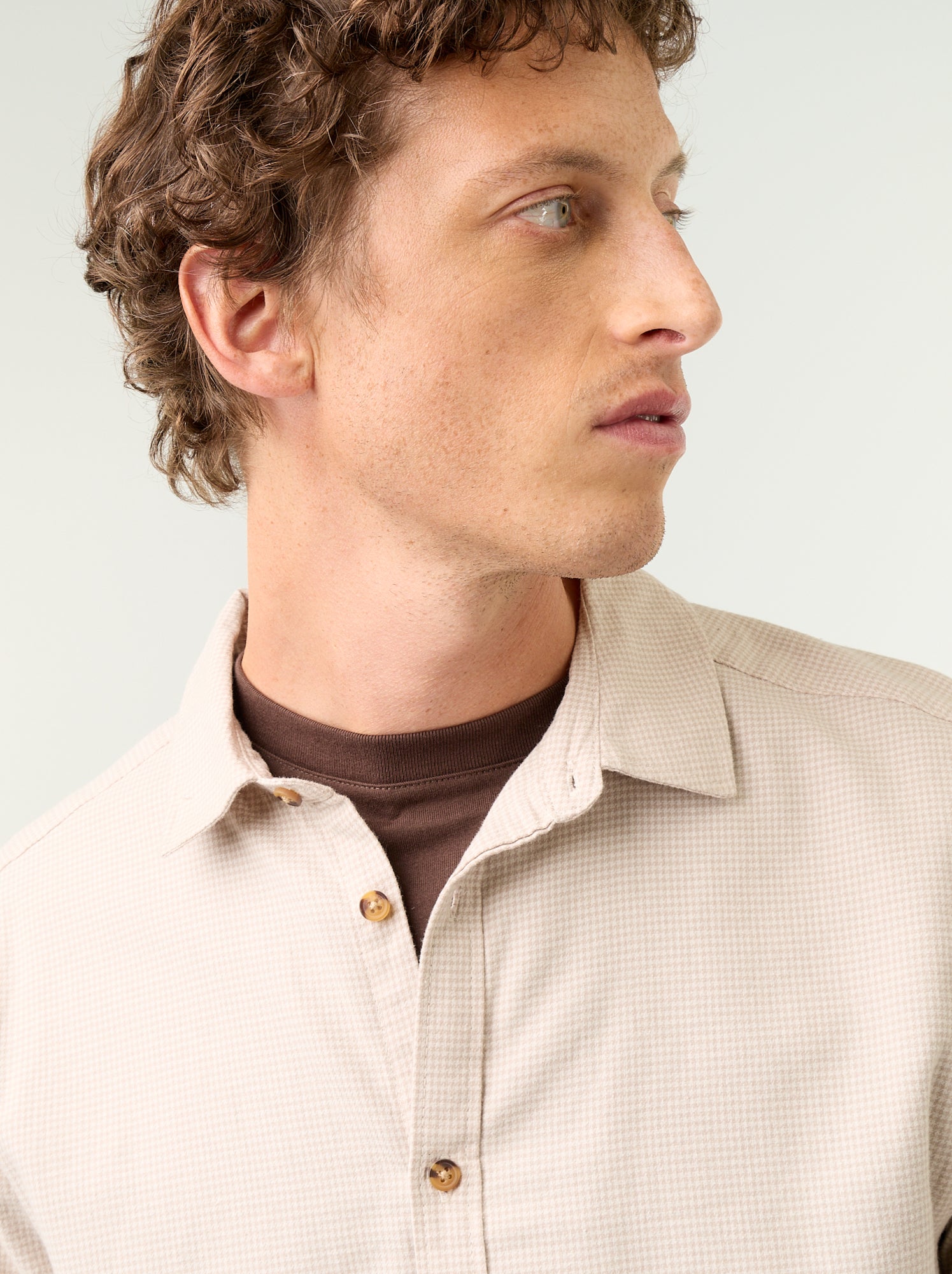 Chemise à carreaux - Beige