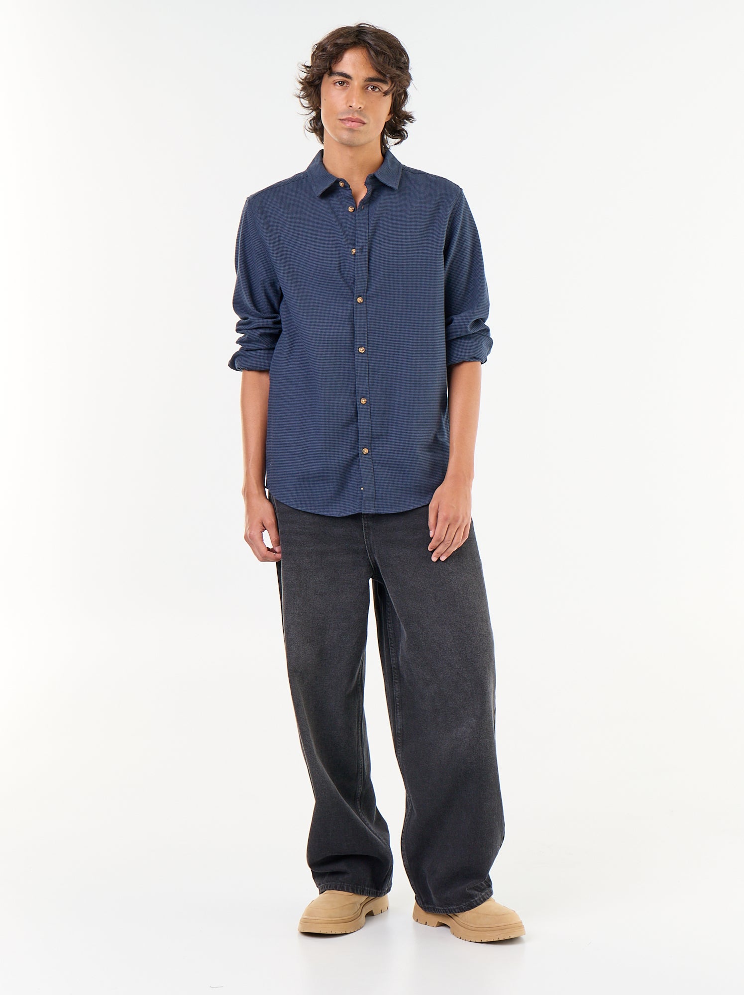 Chemise à carreaux - Bleu (GAW86_8)