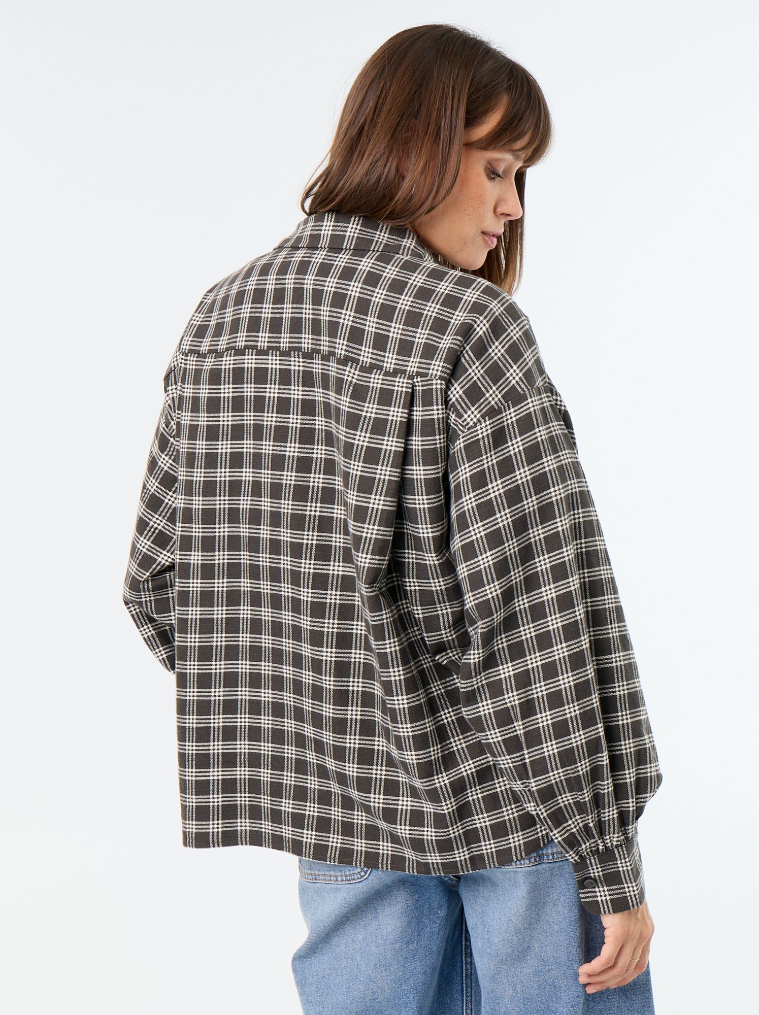 Chemise à carreaux manches longues - Vert