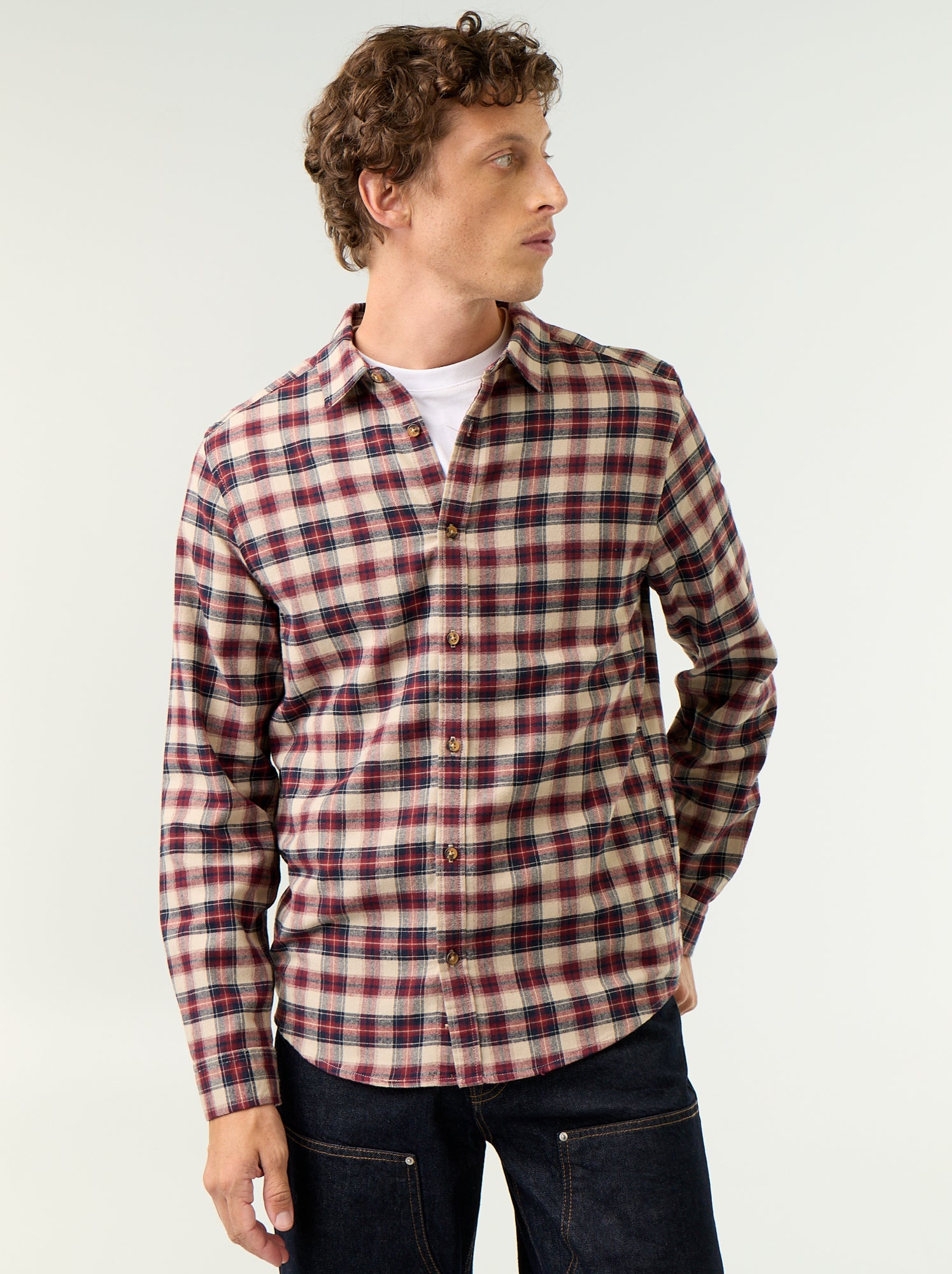 Chemise à carreaux - Marron (GAW86_5)