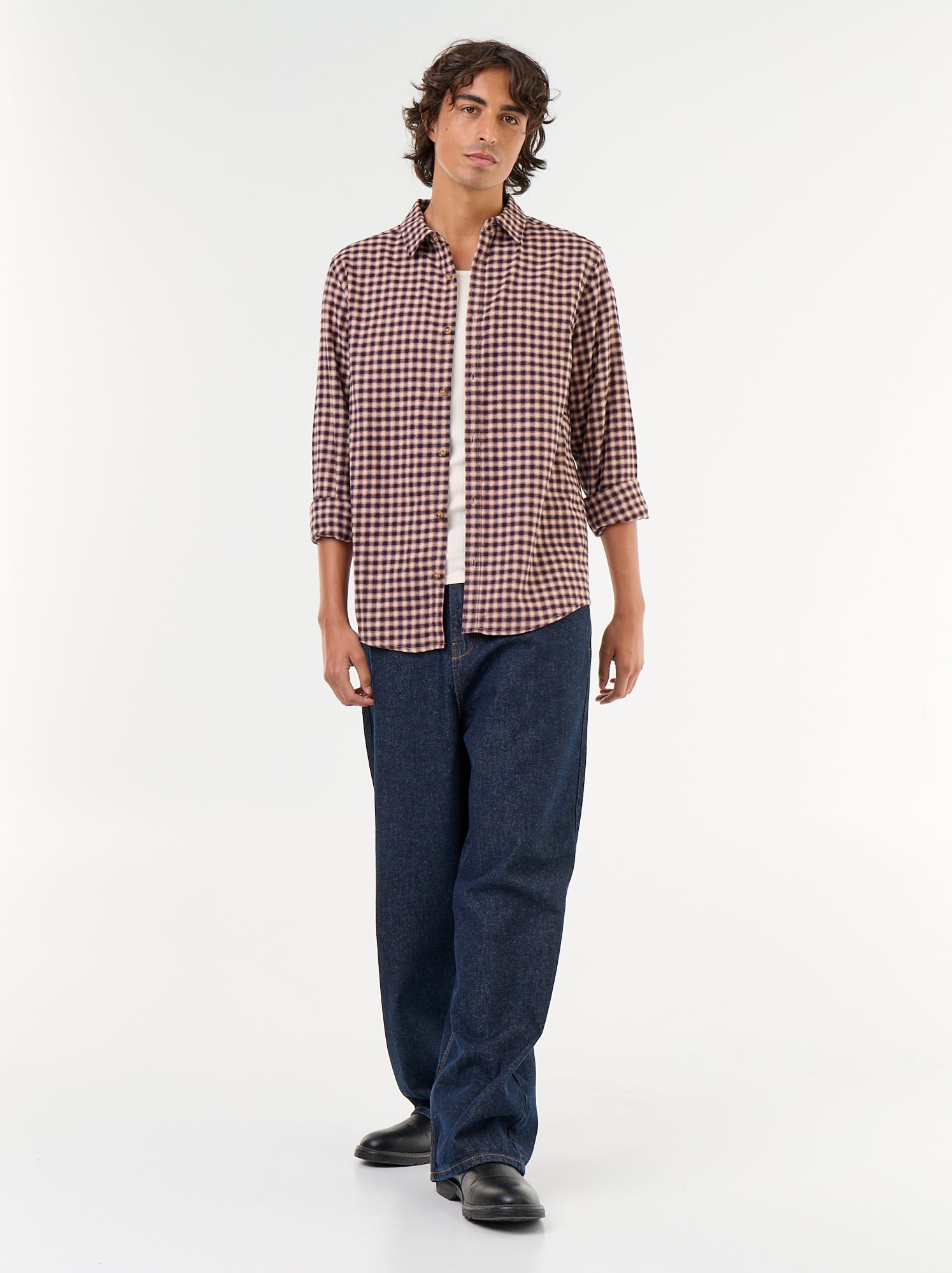 Chemise à carreaux - Marron (GAW86_7)