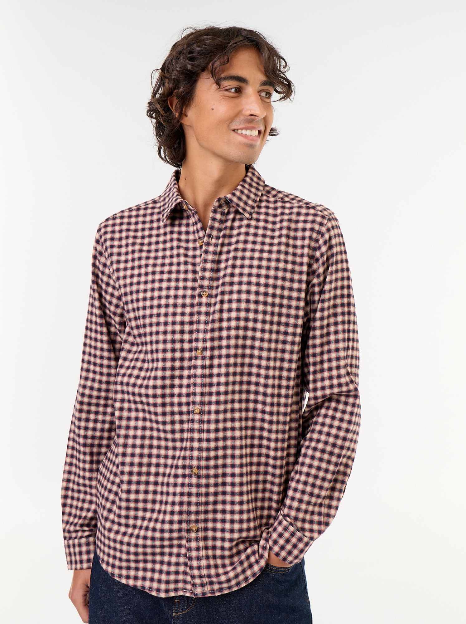 Chemise à carreaux - Marron (GAW86_7)