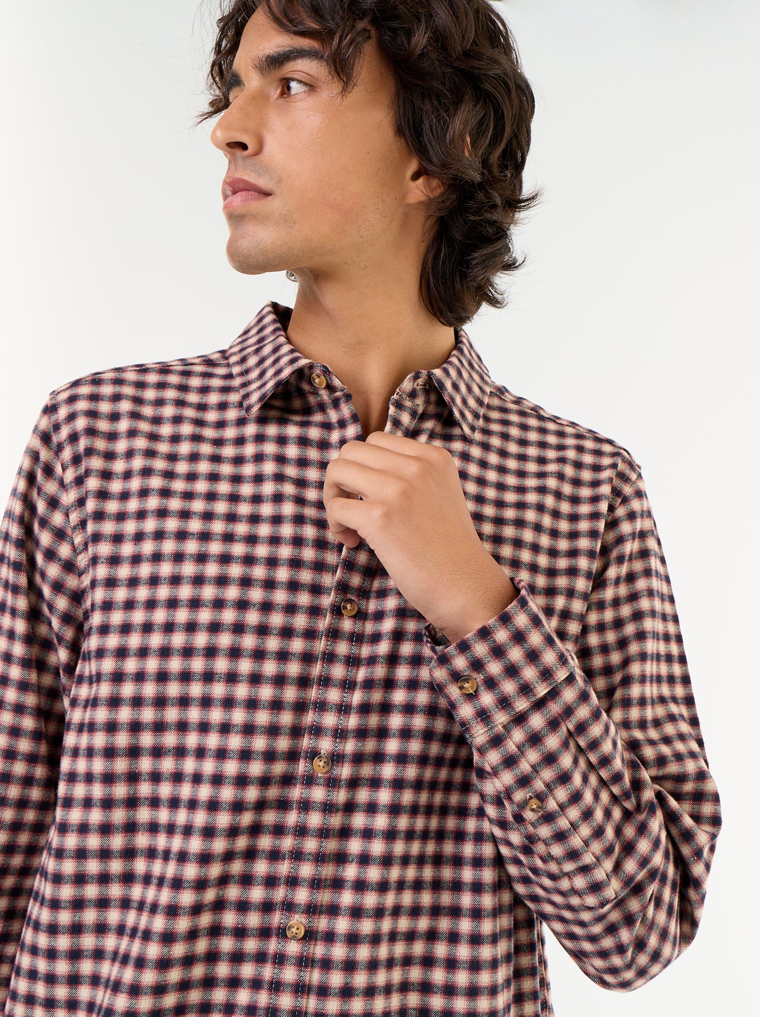 Chemise à carreaux - Marron (GAW86_7)
