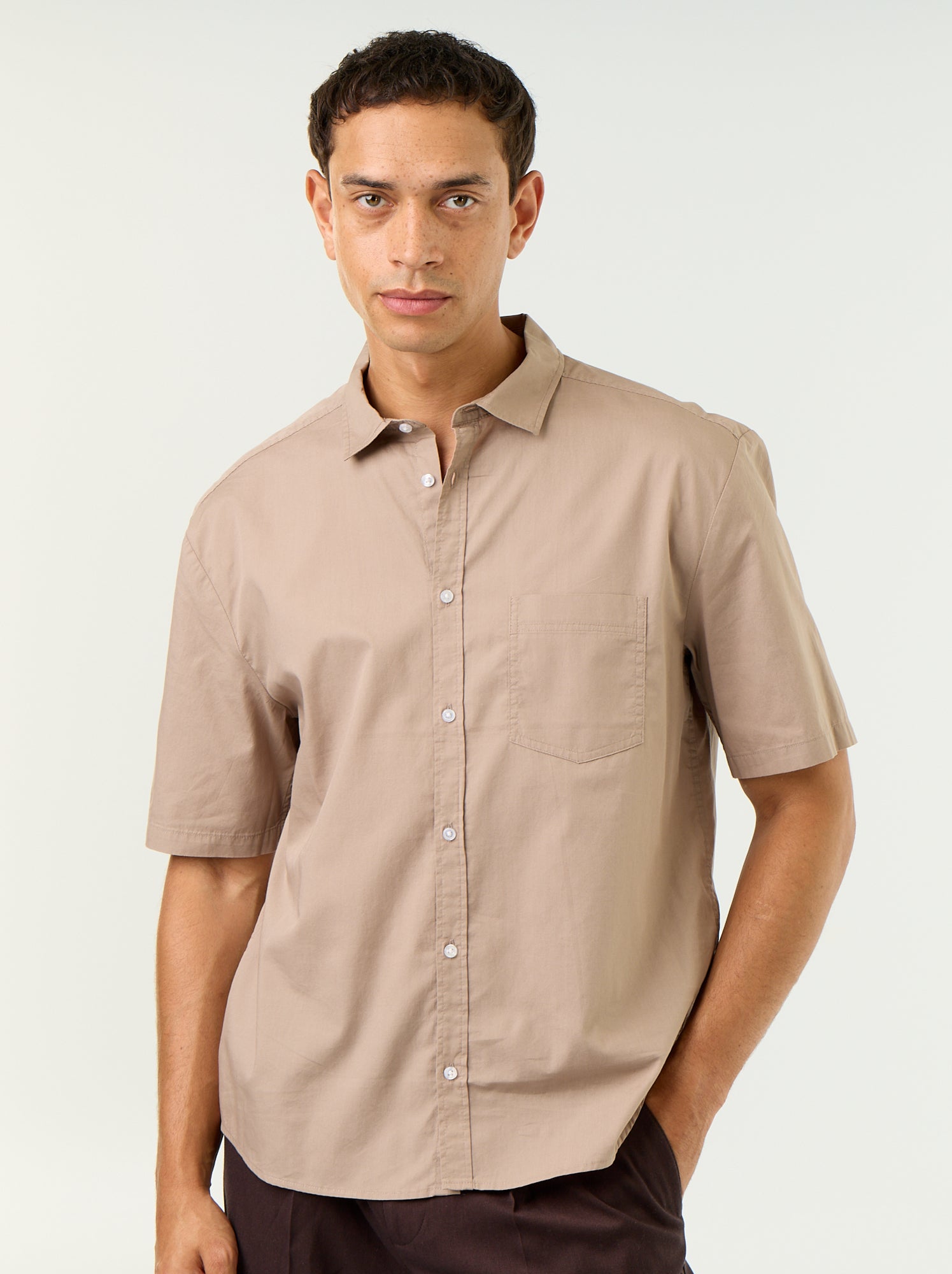 Chemise à manches courtes - Beige