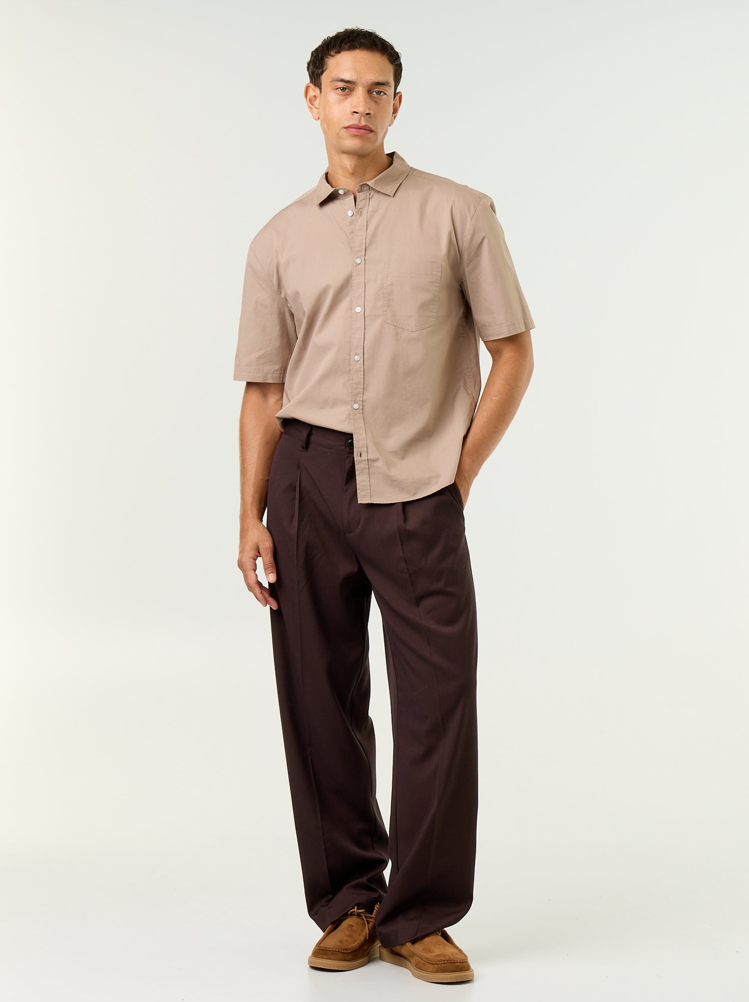 Chemise à manches courtes - Beige