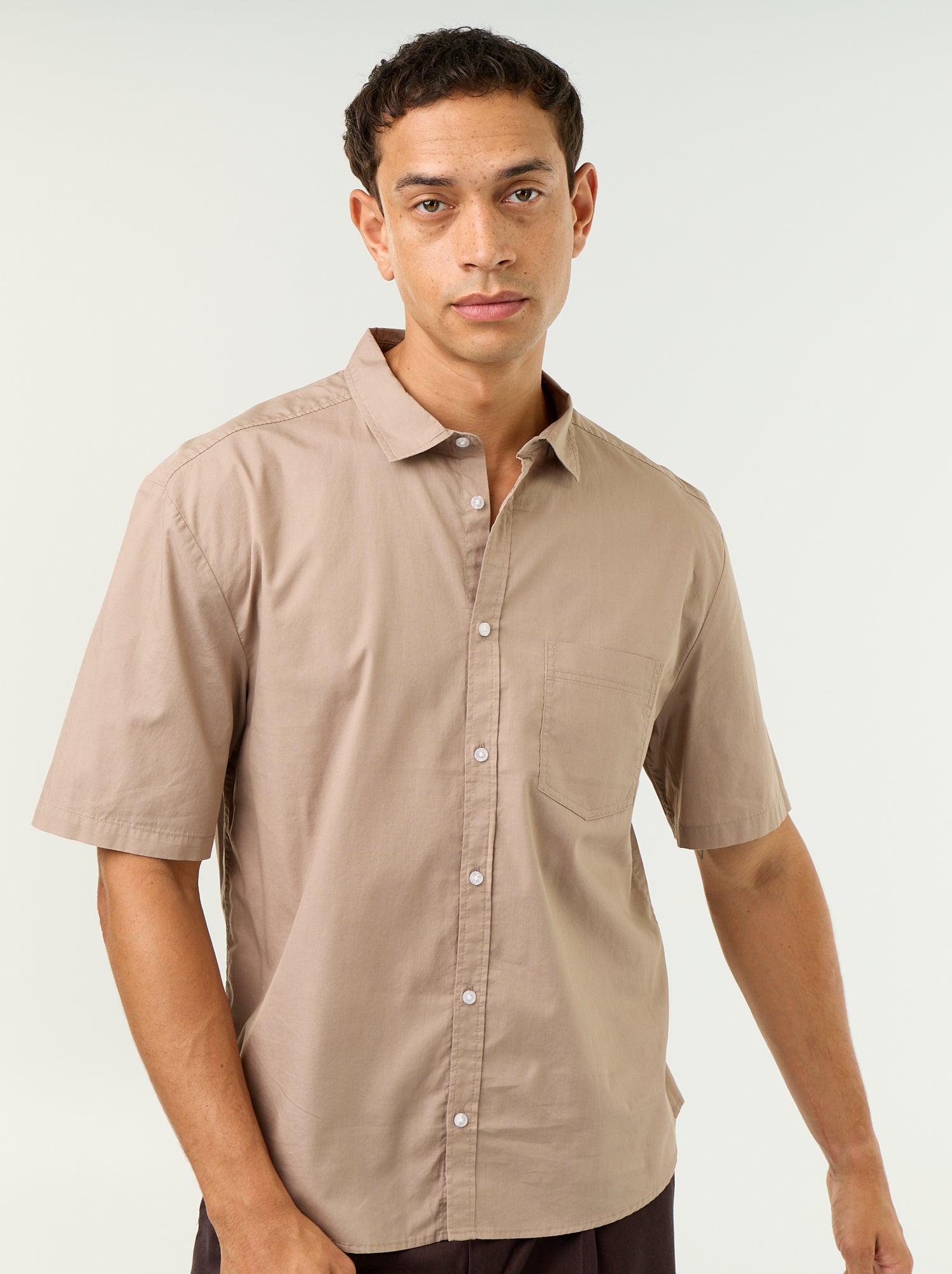 Chemise à manches courtes - Beige