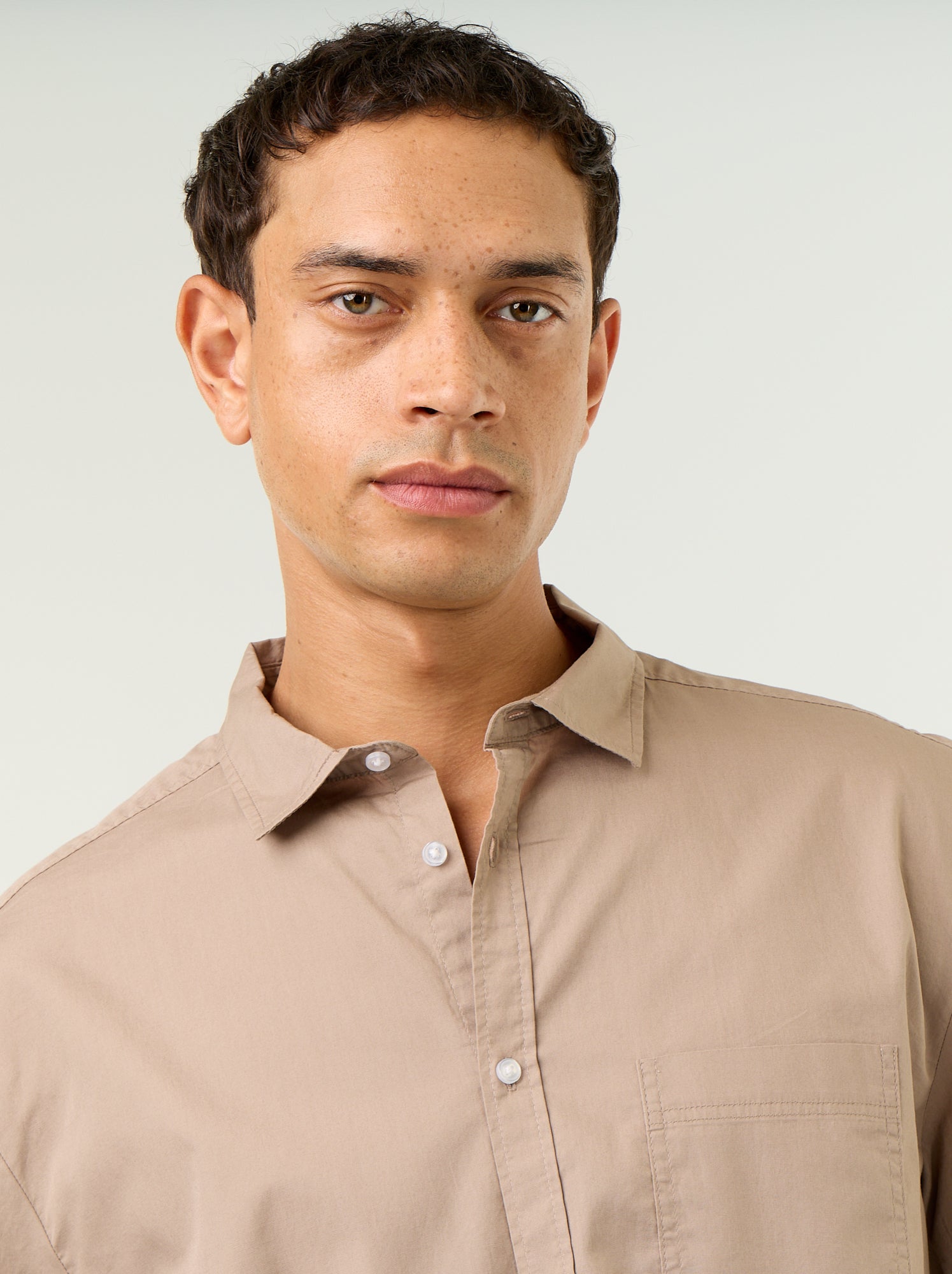 Chemise à manches courtes - Beige