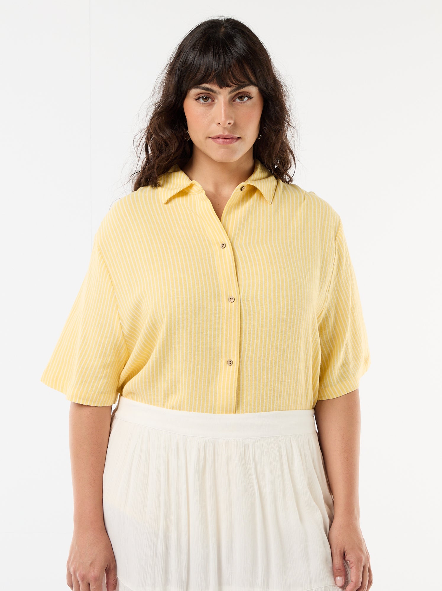 Chemise à manches courtes boutonnée - Jaune