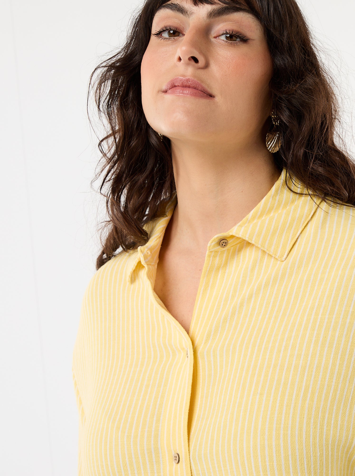 Chemise à manches courtes boutonnée - Jaune