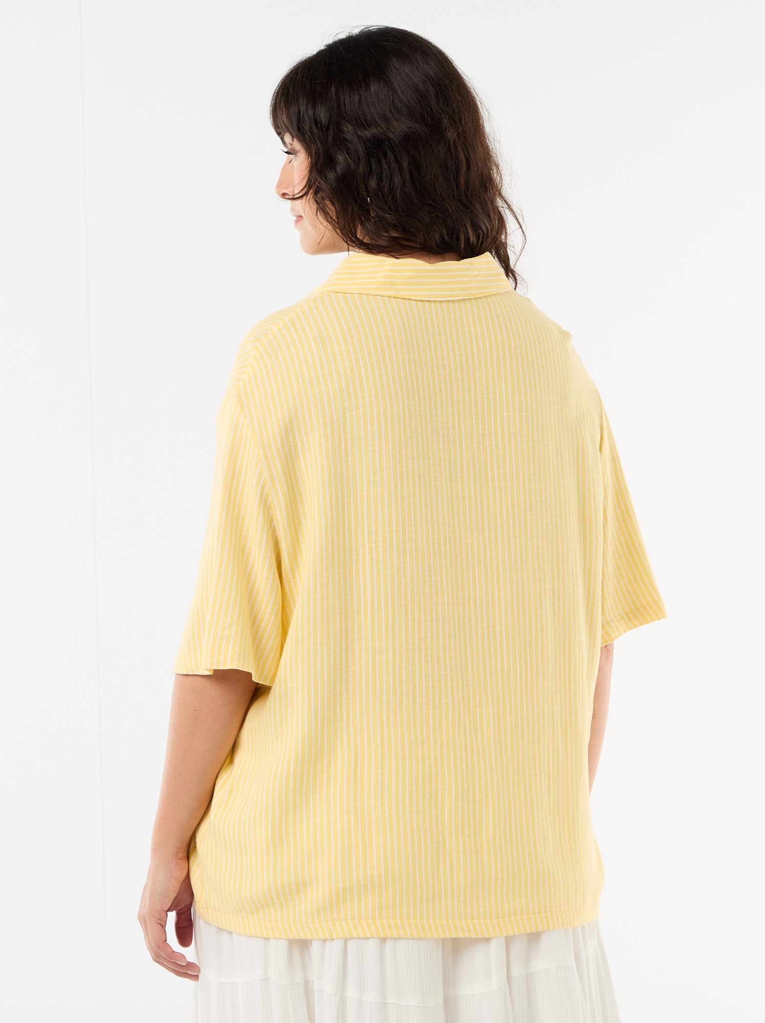 Chemise à manches courtes boutonnée - Jaune